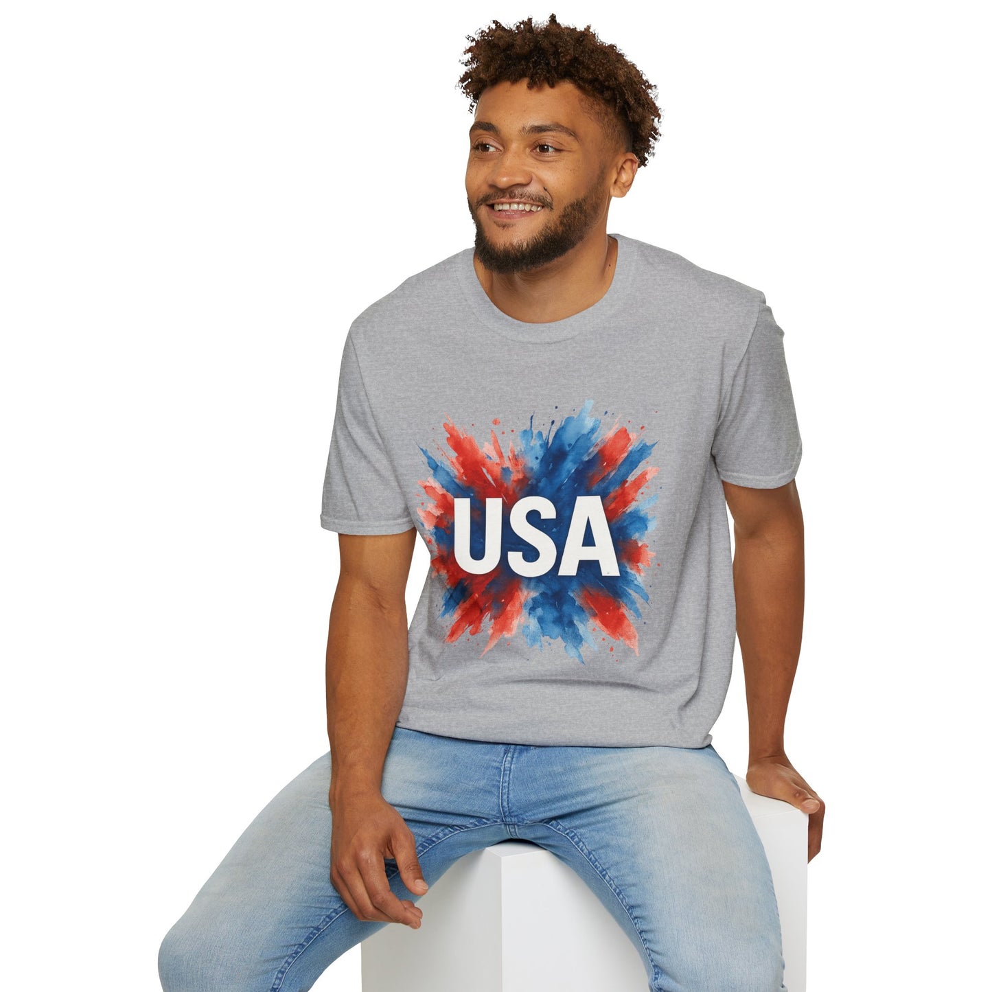 Watercolor USA T-Shirt Unisex | Red White Blue Shirt | Patriotic Graphic Tee | July 4th Shirt | Independence Day Tee | American Flag Shirt