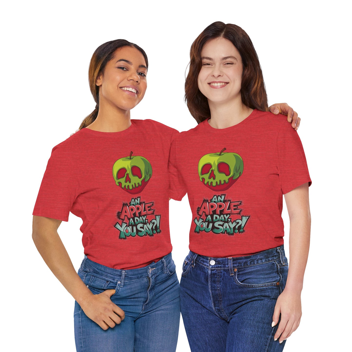 Funny Apple Skull Shirt – An Apple A Day You Say? – Grunge Fruit Tee – Y2K Nostalgia T‑Shirt – Gift for Fruit Lovers