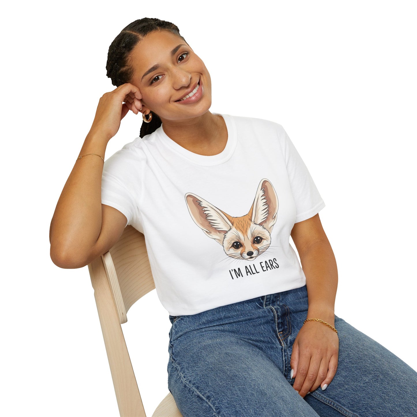 Fennec Fox Funny T-Shirt | I’m All Ears Animal Tee | Cute Pet Tee for Women Men | Unique Gift | Trending Animal Motif Shirt