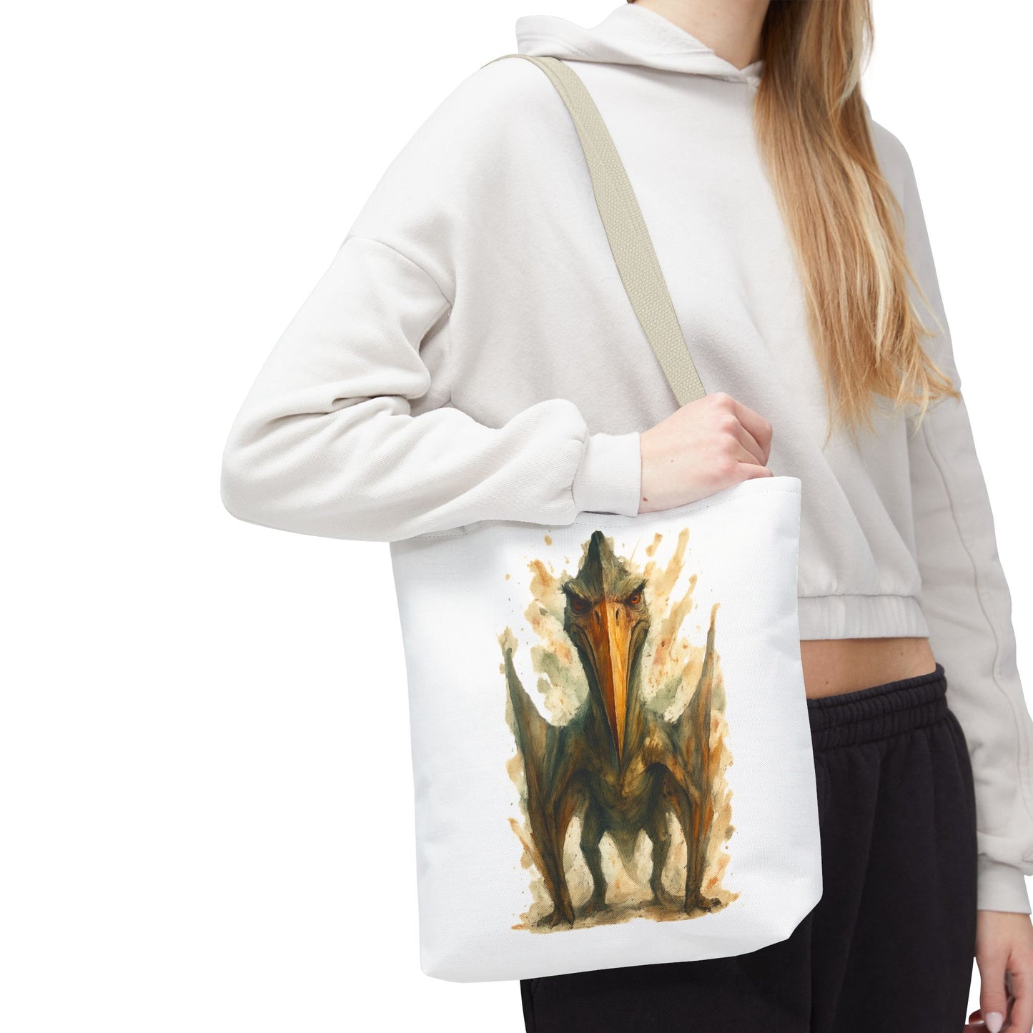 Quetzalcoatlus Tote Bag | Dinosaur Art Canvas Shopper | Prehistoric Pterosaur Gift for Dino Lovers | Eco-friendly Reusable Bag Jurassic Tote