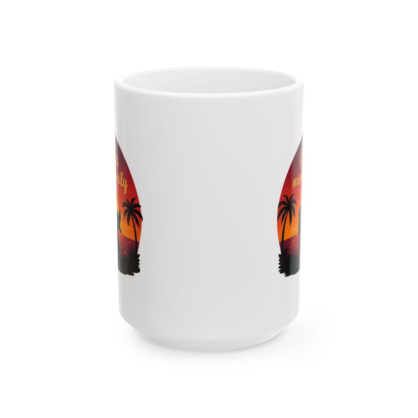 Ohana Means Family Mug – Cute Hawaiian Coffee Cup, Tropical Sunset Gift, Family Inspired Mug for Mom, Wife, or Best Friend
