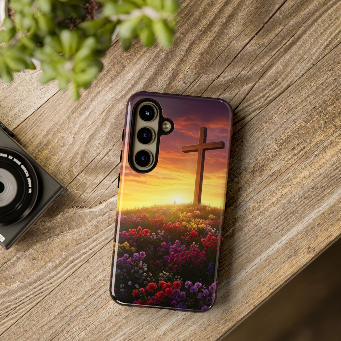 Samsung Phone Case Cross on a Hill Painting Christian Phone Case Cross Samsung Case