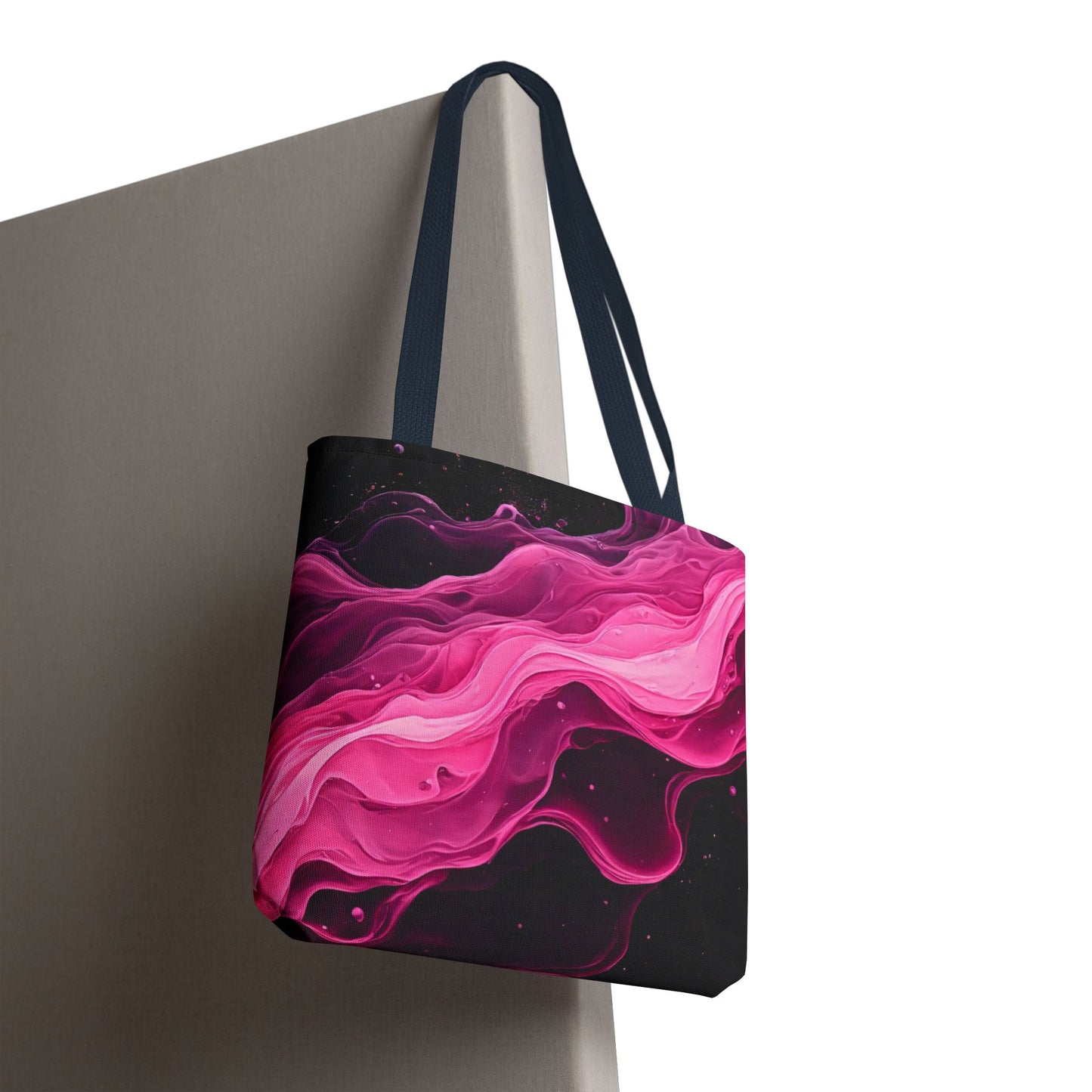 Pink Abstract Tote Bag | Bold Magenta Swirl Art Print Tote | Abstract Expressionism Carryall | Statement Shopper | Canvas Tote Bag