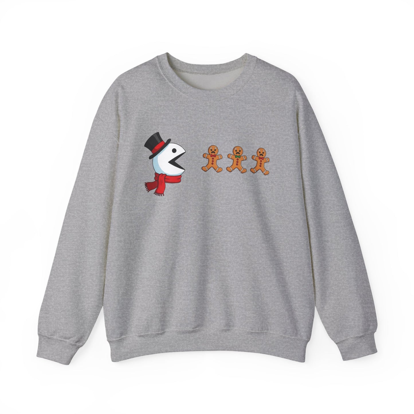Funny Snowman And Gingerbread Sweatshirt, Cute Christmas Crewneck, Holiday Winter Sweater, Festive Graphic Pullover For Men And Women