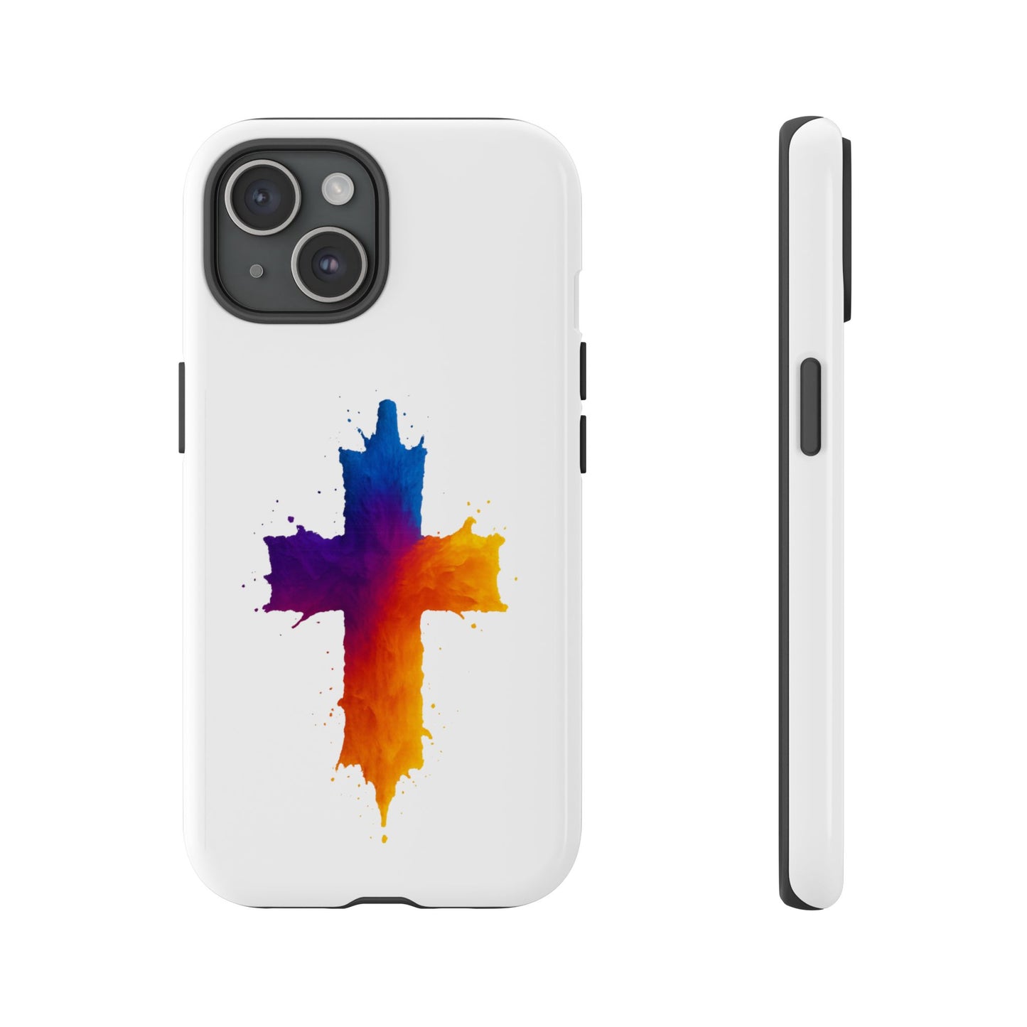 Christian iPhone Case – Watercolor Cross Phone Cover, Faith Gift for Her or Him, Inspirational iPhone Accessory