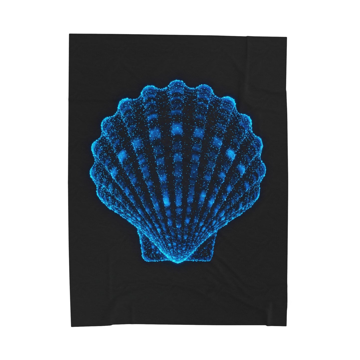 Plush Blanket with Bioluminescent Seashell Design Beach Decor Nautical Blanket
