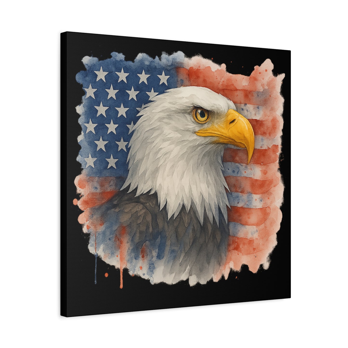 Patriotic Eagle Canvas Art American Flag Decor Independence Day Decor 4th of July Canvas Gift for Veteran