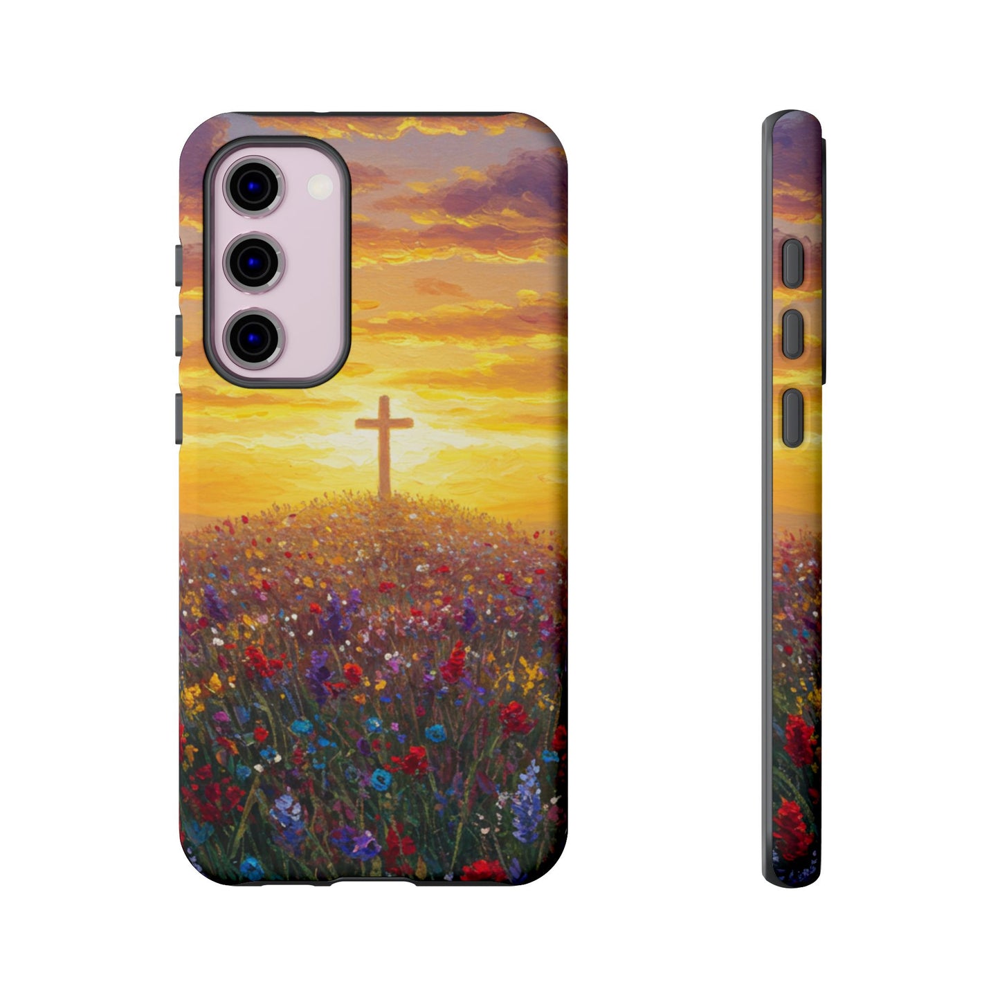 Samsung Phone Case - Monet Style Cross Christian Phone Case Spiritual Case Inspirational Samsung Case