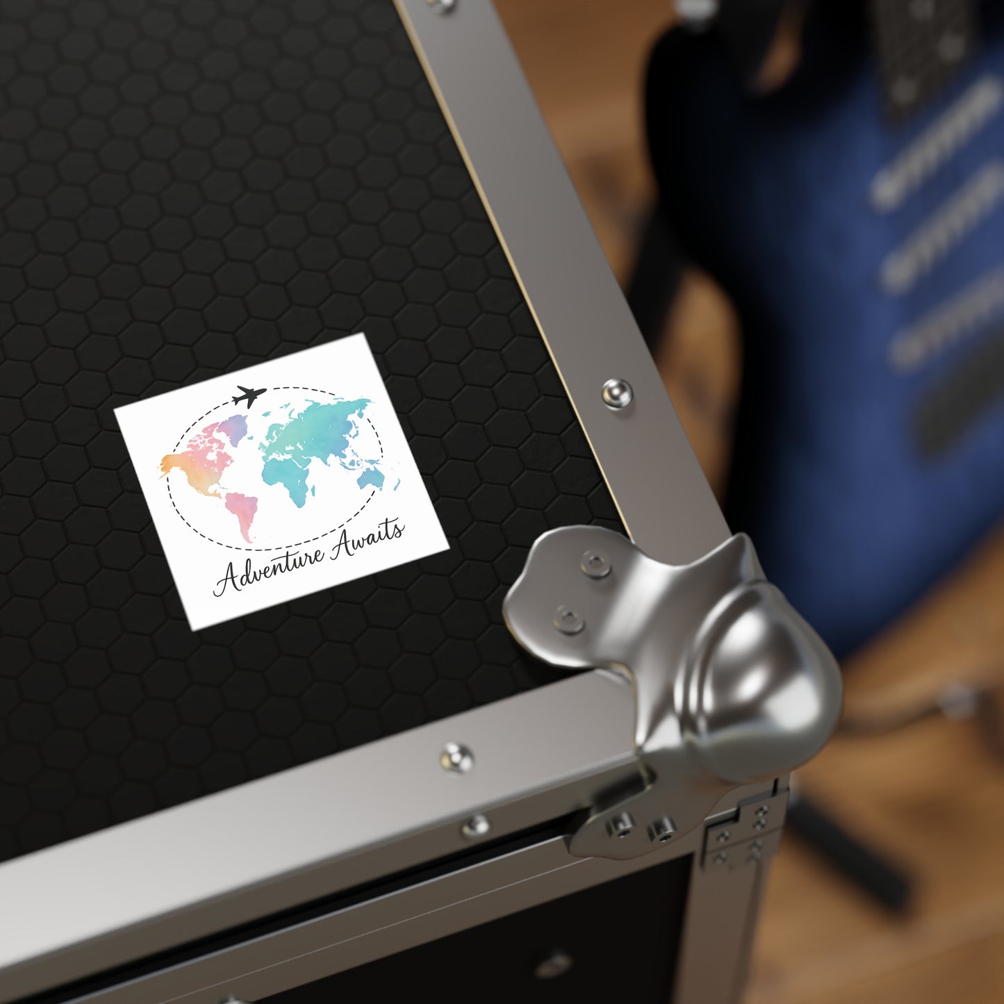Watercolor Adventure Awaits World Map Sticker - Travel Vinyl Laptop Decal, Wanderlust Gift, Waterproof Aesthetic Globe Sticker