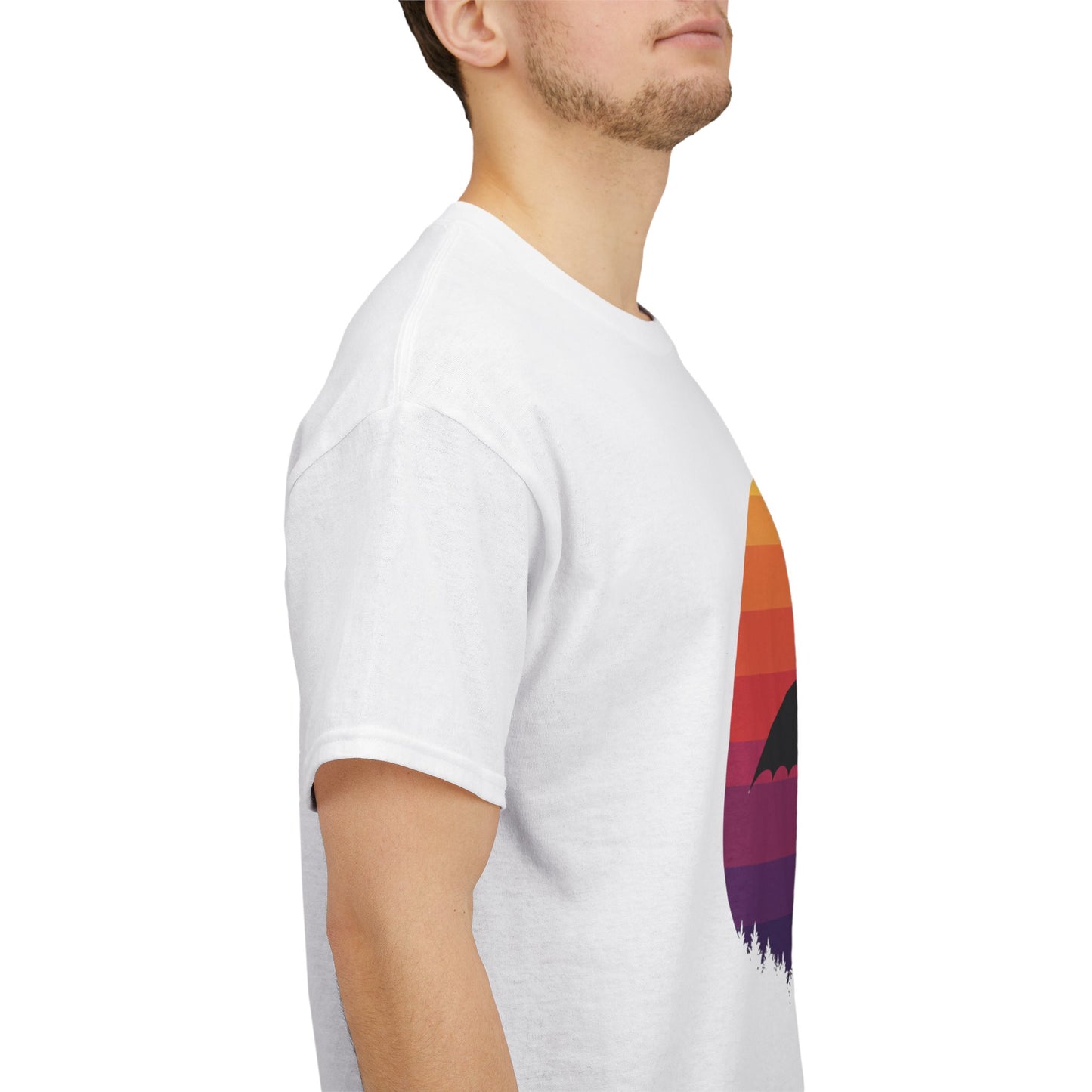 Night Dragon Sunset T-Shirt | Retro Dragon Silhouette Tee | Fantasy Dragon Shirt | Unisex Graphic Tee | Gift for Dragon Lovers