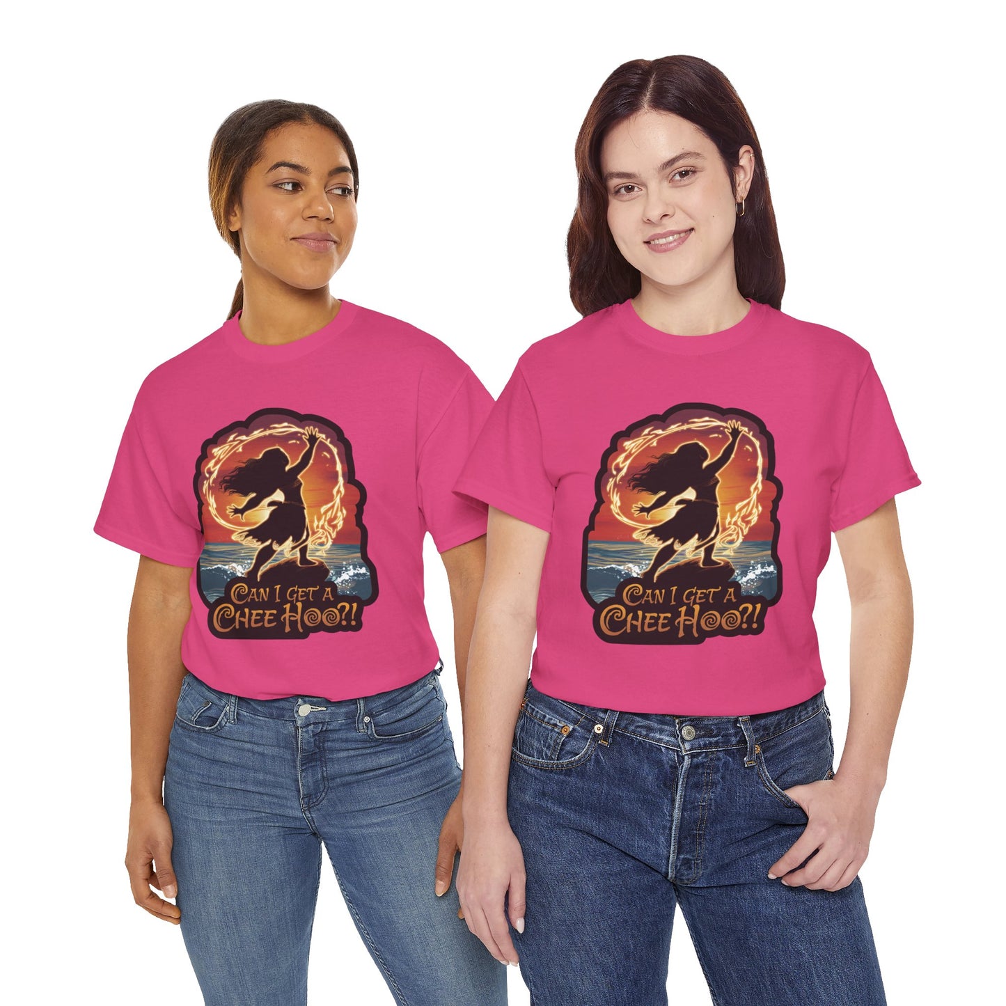 Can I Get a Chee Hoo Shirt – Hawaiian Island Vibes Tee – Hula Dancer Sunset Graphic T-Shirt – Polynesian Luau Party Unisex Top