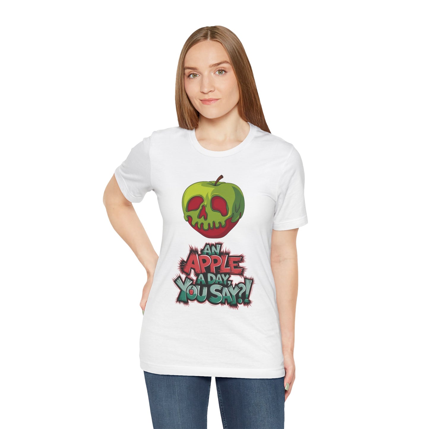 Funny Apple Skull Shirt – An Apple A Day You Say? – Grunge Fruit Tee – Y2K Nostalgia T‑Shirt – Gift for Fruit Lovers