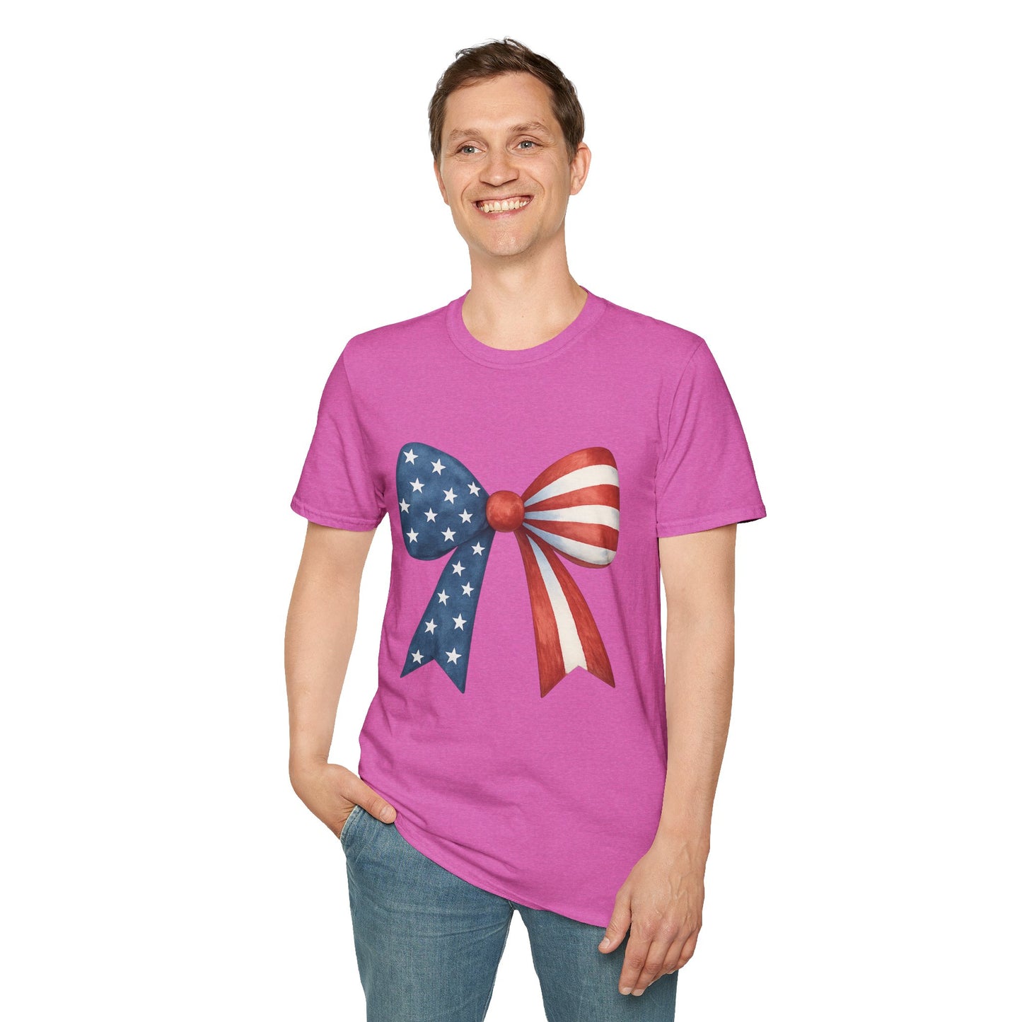 Patriotic Bow USA T-Shirt | 4th of July Shirt | American Flag Bow Tee | Independence Day Shirt | July 4th Graphic Tee | USA Pride Shirt
