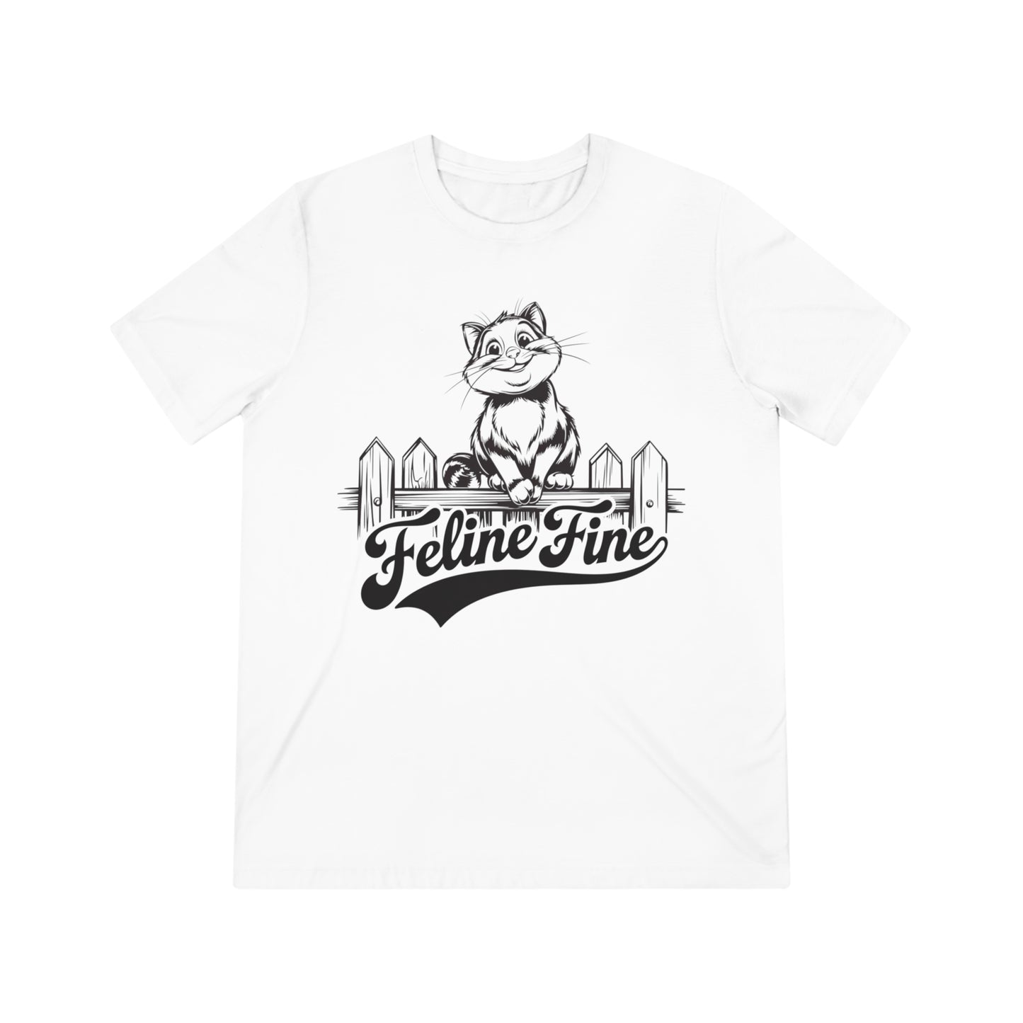 Cat Lover T-Shirt, Feline Fine Tee, Smiling Cat Shirt, Unisex Graphic Tee, Animal Lover Shirt