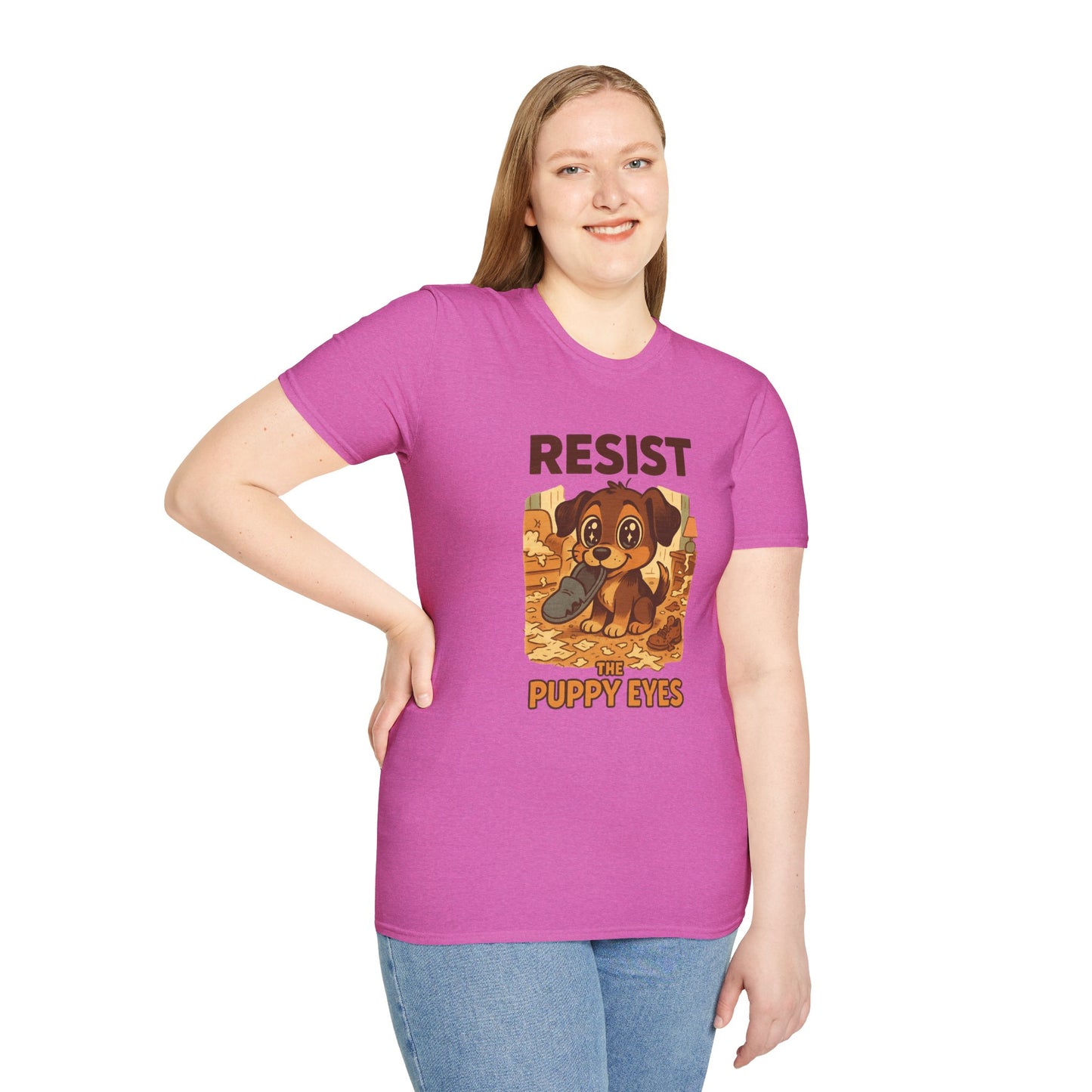 Resist the Puppy Eyes Dog Tee - Cute Puppy Eyes Graphic T-Shirt for Dog Lovers, Funny Pet Gift Shirt, Unisex Animal Lover Tee