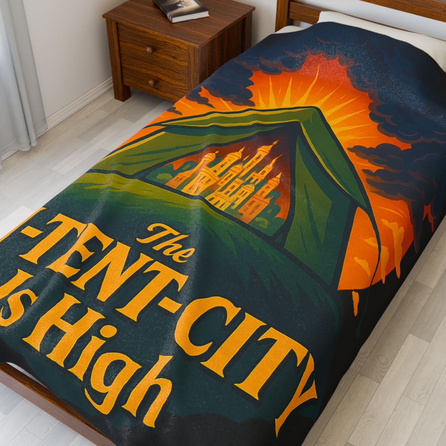 Plush Blanket - The In-Tent-City is High Intensity Throw Decor Funny Blanket