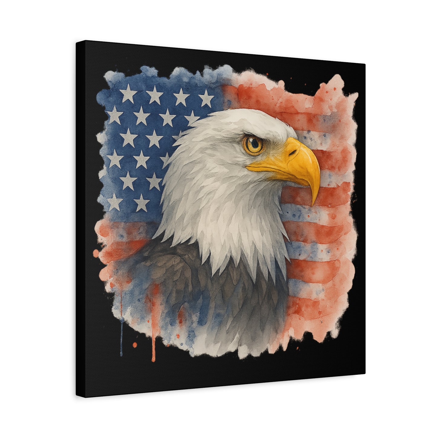 Patriotic Eagle Canvas Art American Flag Decor Independence Day Decor 4th of July Canvas Gift for Veteran
