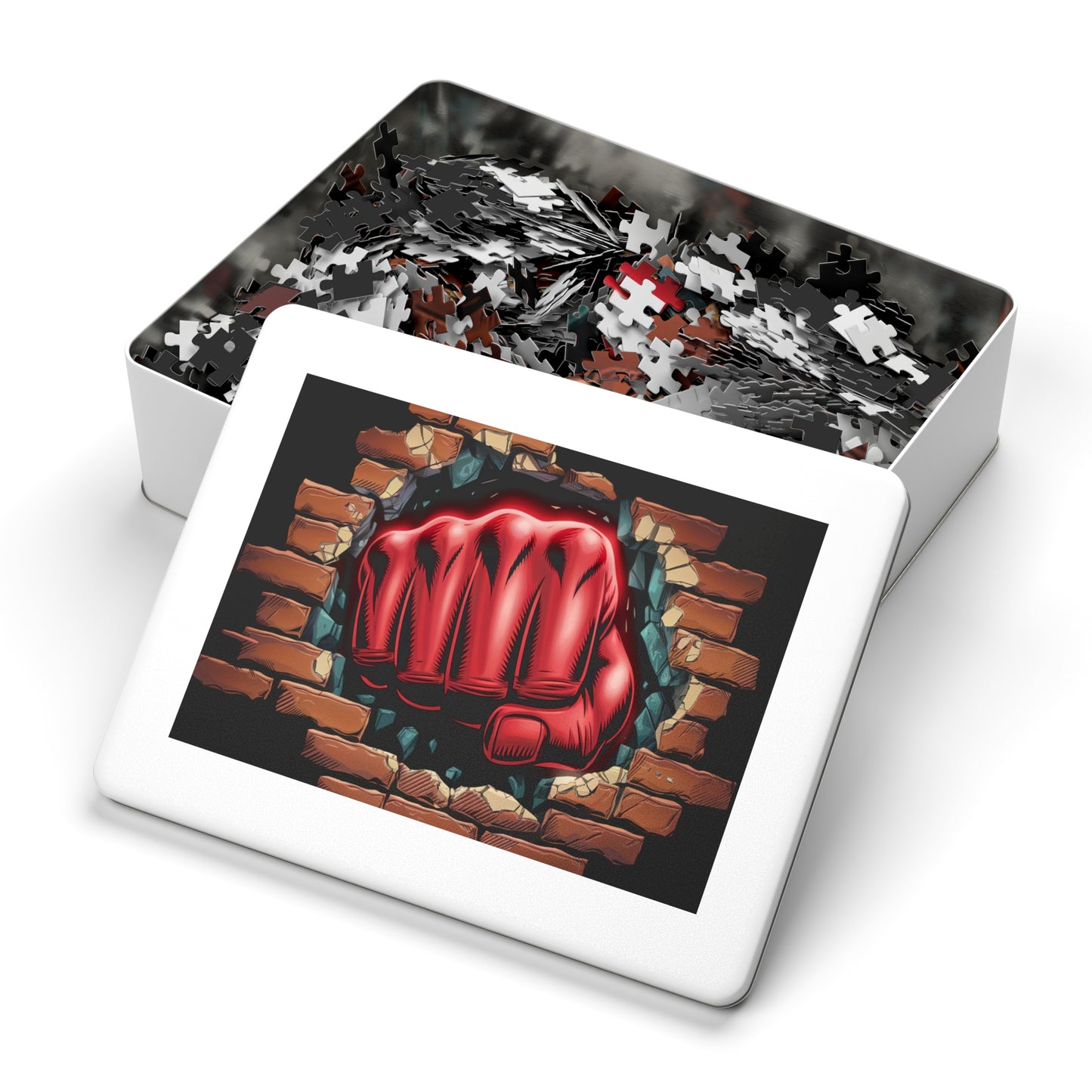 Jigsaw Puzzle - Red Fist Smash Design