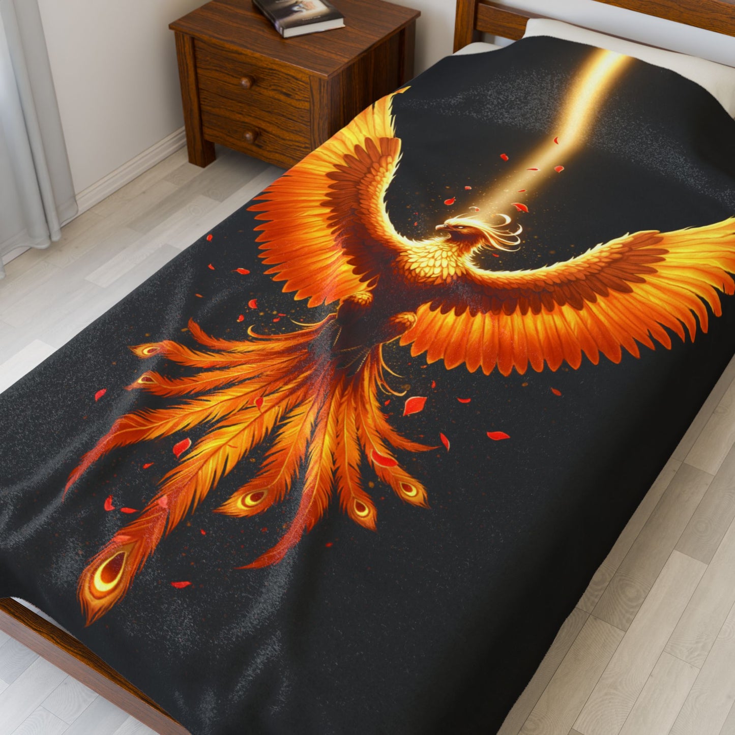 Phoenix Fire Velveteen Plush Blanket Mythical Throw Phoenix Home Decor Bedroom Decoration