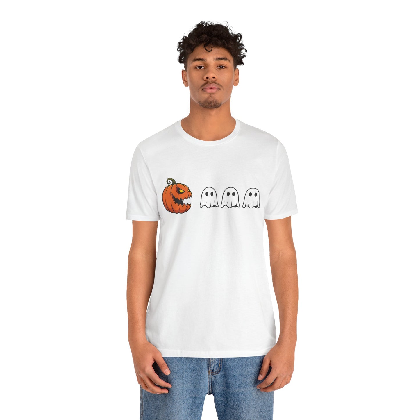 Pumpkin Pac-Man Shirt, Halloween Arcade Tee, Pumpkin Chase Ghosts Tee, Retro Gaming Halloween, Spooky Season Shirt, Vintage Game Pumpkin Top