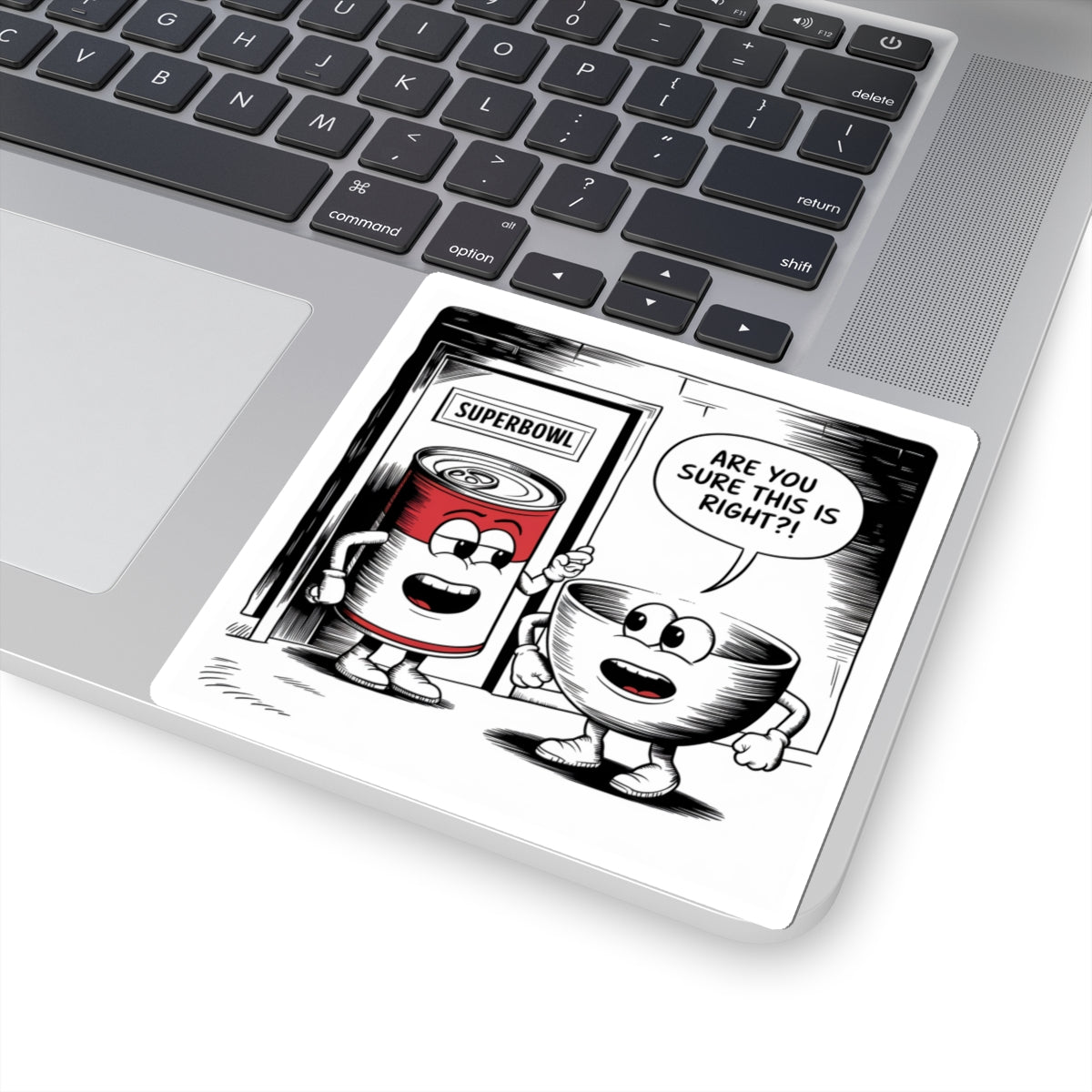 Comic Kiss-Cut Stickers - Can of Soup and Bowl Superbowl Door