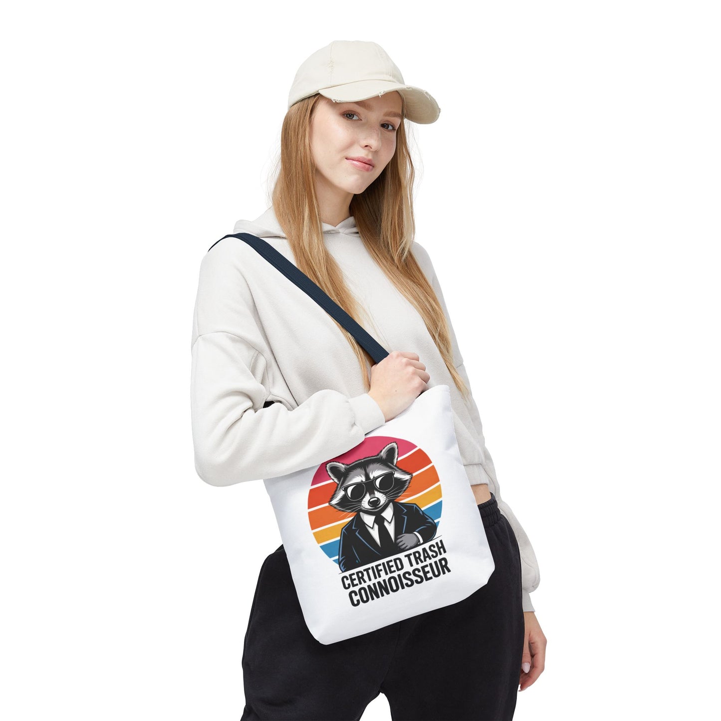 Certified Trash Connoisseur Raccoon Tote Bag Fun and Quirky Everyday Carry Trash Panda Bag