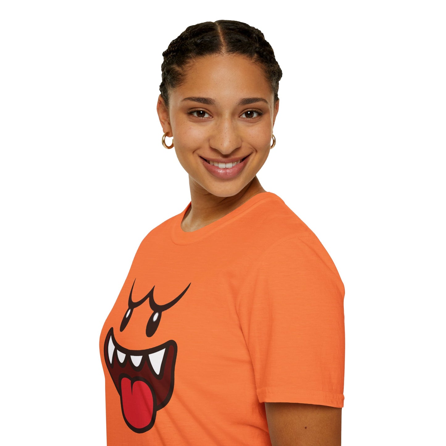Ghost Face Graphic T-Shirt – Funny Spooky Cute Retro Halloween Tee, Y2K Nostalgia Bold Design, Soft Cotton, Fall Gift Shirt