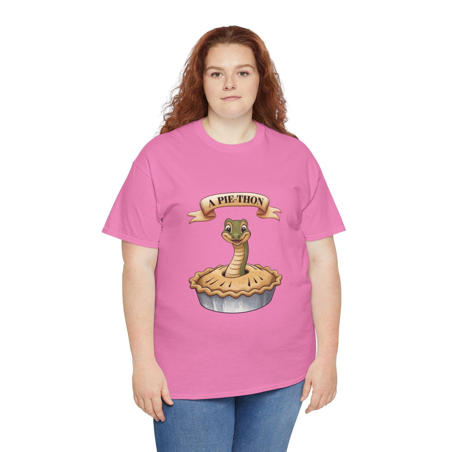 A Pie-Thon Funny Snake Pun Shirt – Cute Animal Joke T-Shirt – Quirky Graphic Tee for Pun Lovers, Reptile Fans, and Unique Gift Ideas