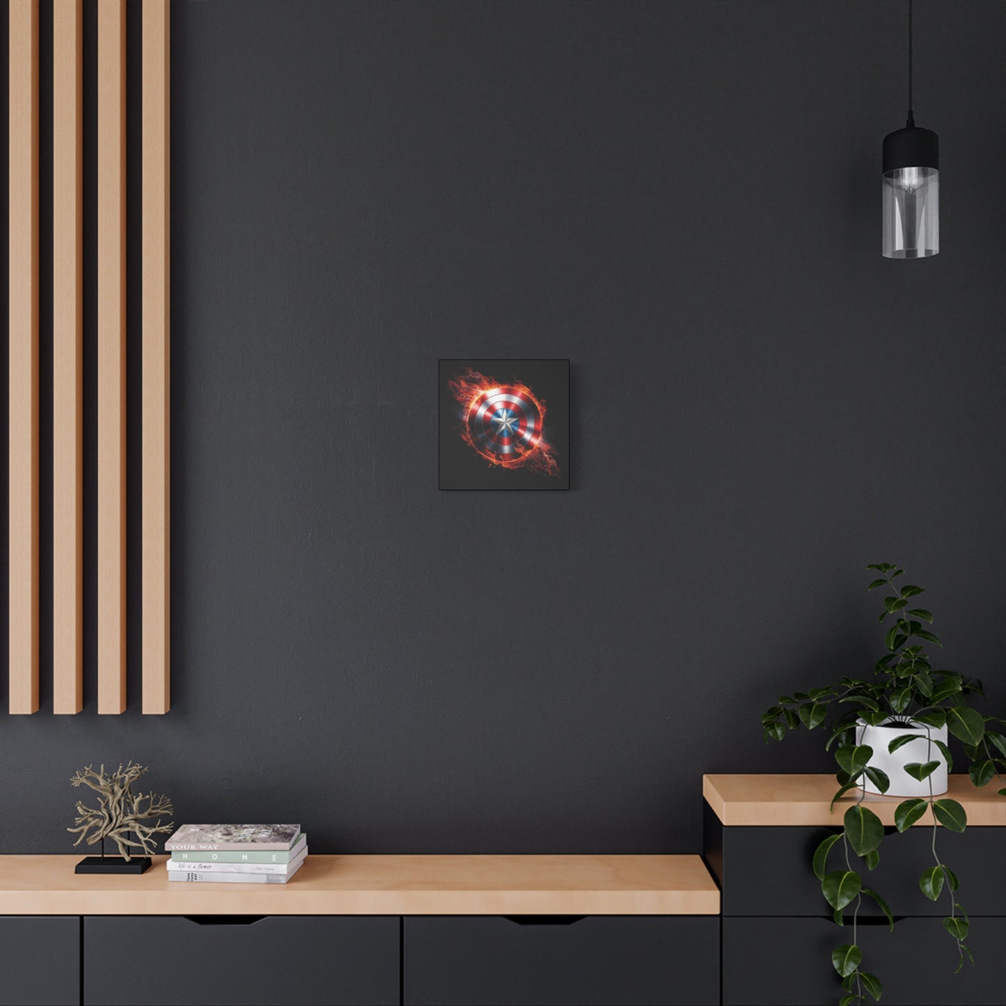 Captain America Shield Canvas Art - Stretched Matte Wall Decor