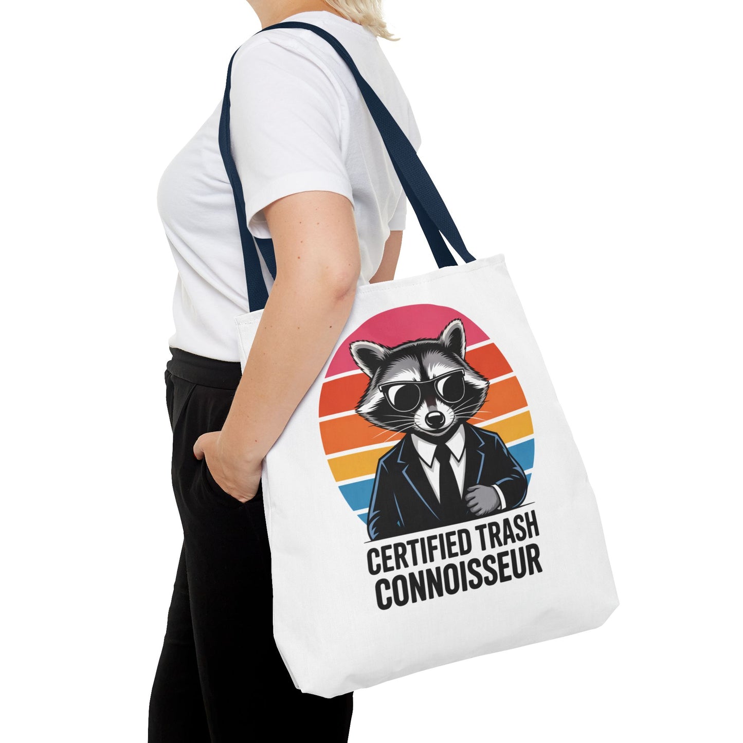 Certified Trash Connoisseur Raccoon Tote Bag Fun and Quirky Everyday Carry Trash Panda Bag