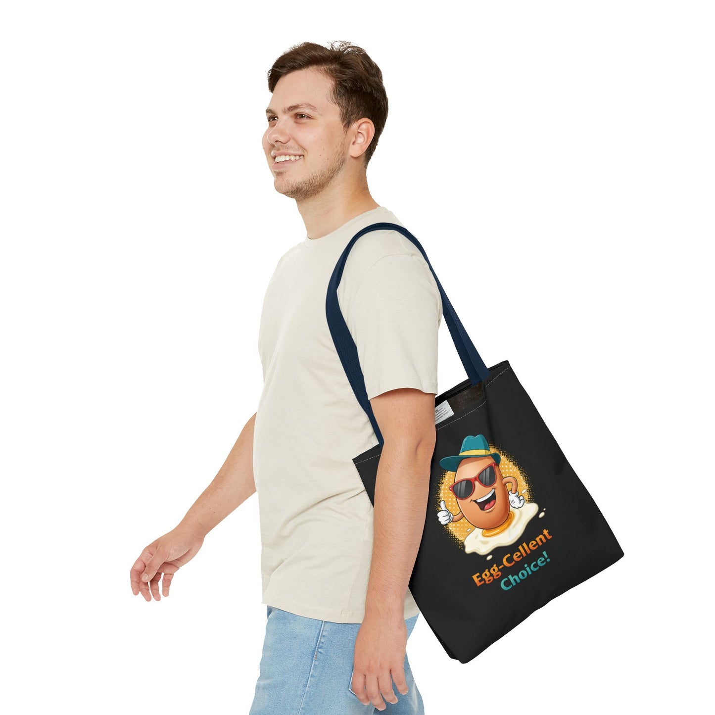 Tote Bag: Egg-Cellent Choice Thumbs Up Pun Design