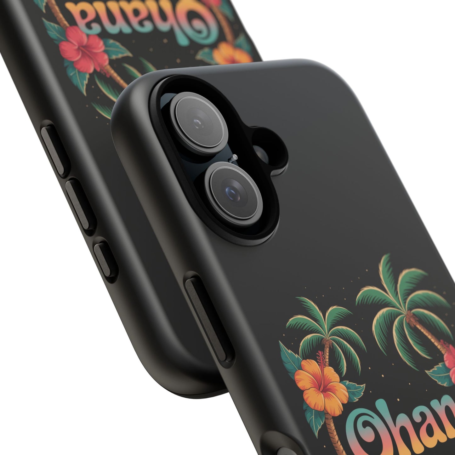 Tropical Ohana iPhone Case - Beach Vibes Cover with Palms, Hibiscus and Turtles - Rugged and Glossy Summer Phone Protector