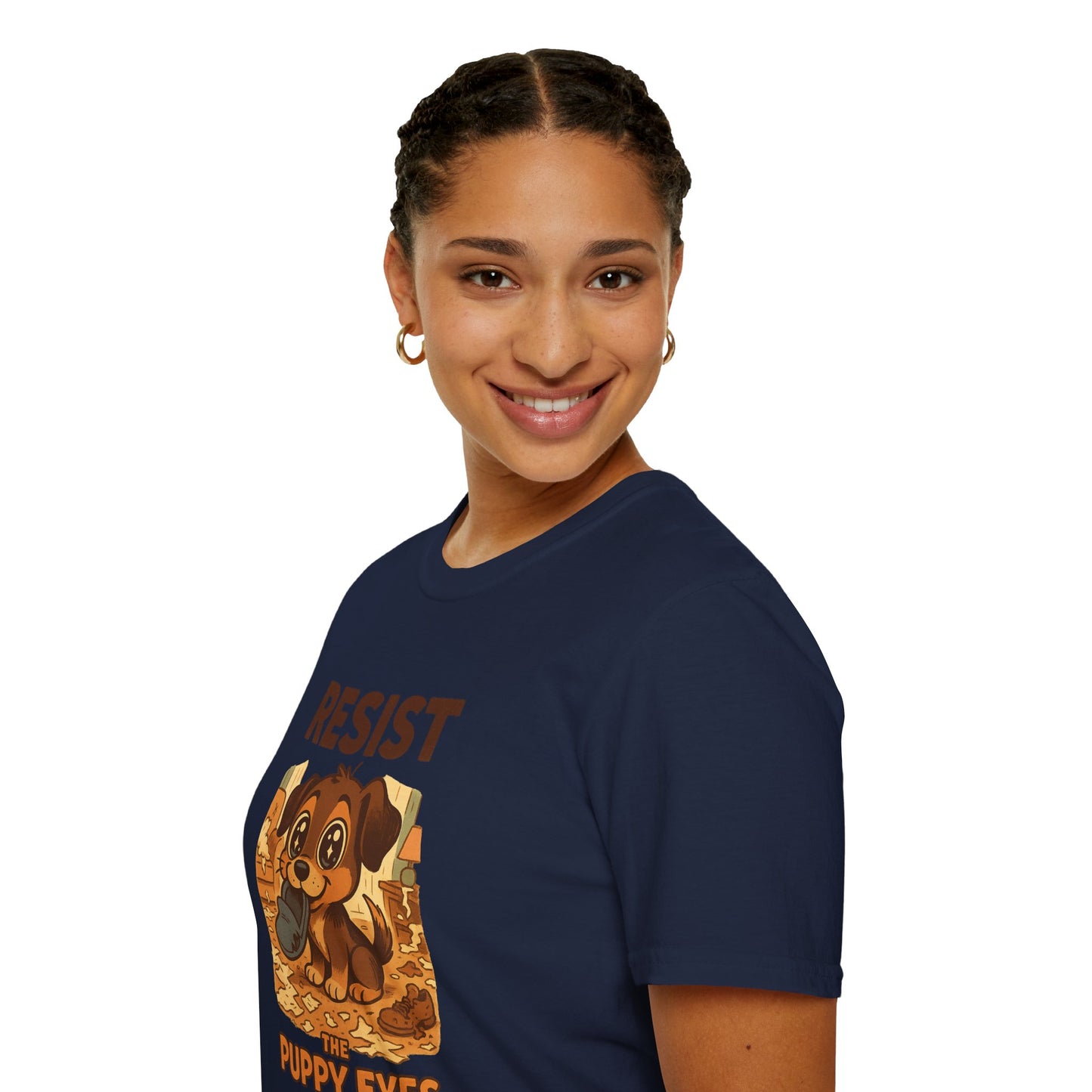 Resist the Puppy Eyes Dog Tee - Cute Puppy Eyes Graphic T-Shirt for Dog Lovers, Funny Pet Gift Shirt, Unisex Animal Lover Tee