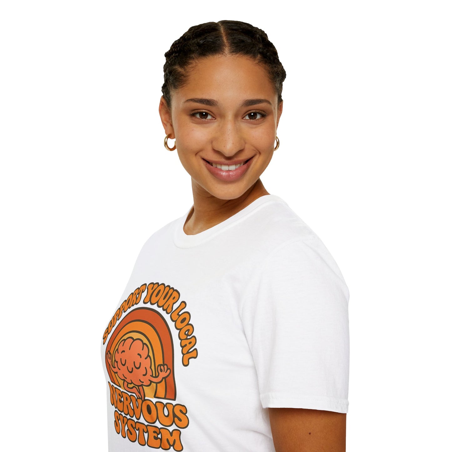 Support Your Local Nervous System T-Shirt | Funny Brain Tee, Neurodiversity Gift, Mental Health Humor Shirt, Science Geek Retro Tee