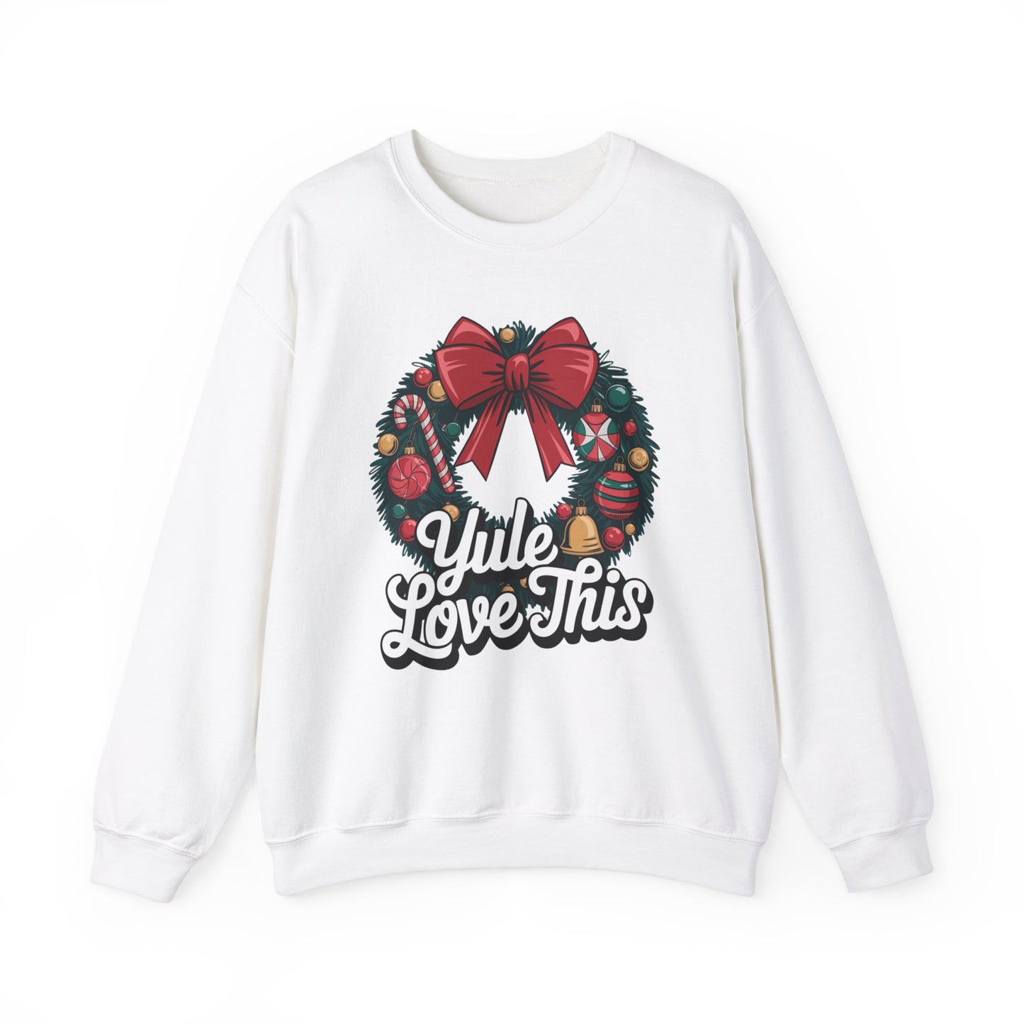 Christmas Wreath Unisex Sweatshirt, Yule Love This Holiday Jumper, Fun Crewneck Pullover, Festive Winter Apparel, Xmas Gift for Him and Her