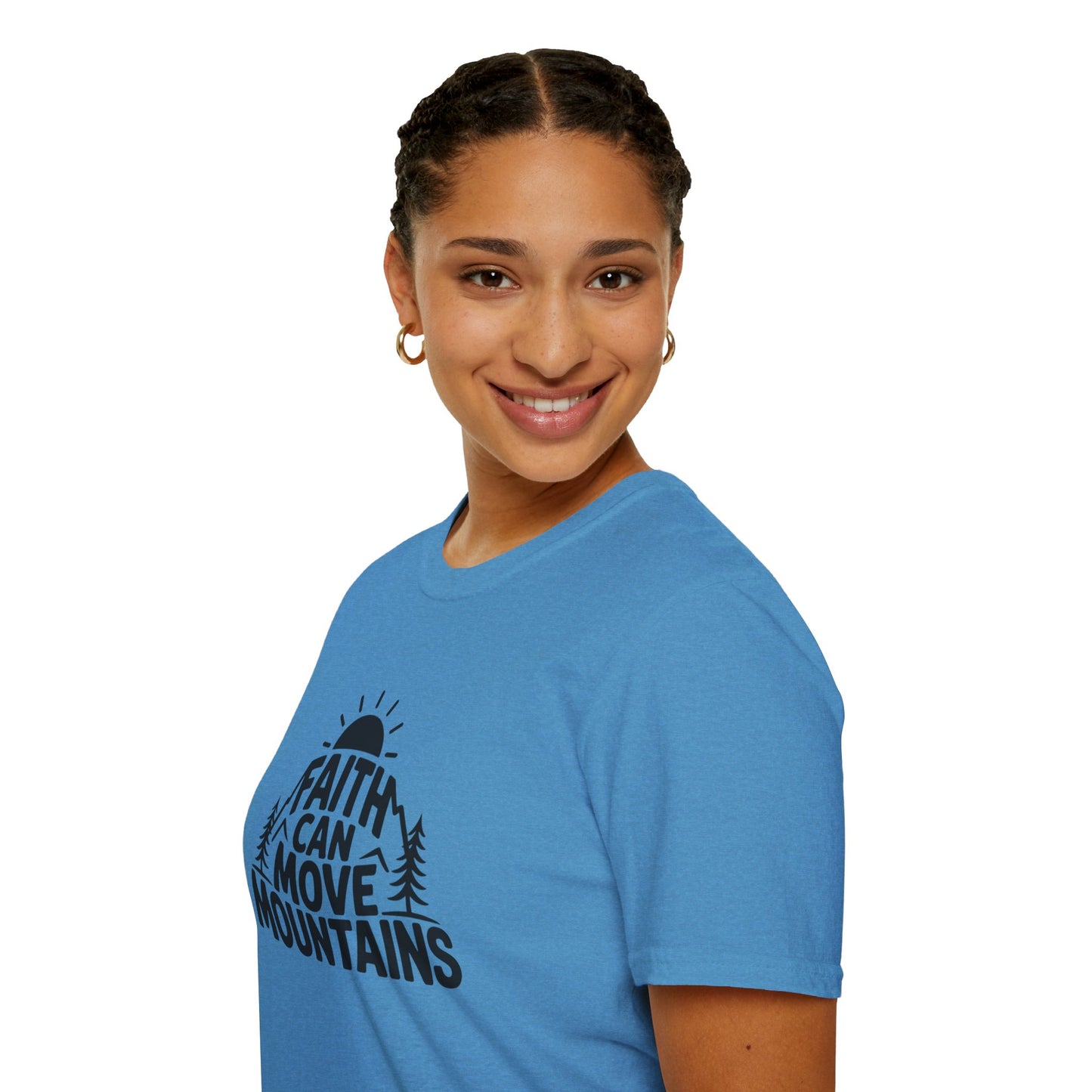 Faith Can Move Mountains T-Shirt | Christian Inspirational Mountain Tee | Boho Nature Faith Graphic Shirt | Gospel Verse Gift for Believers