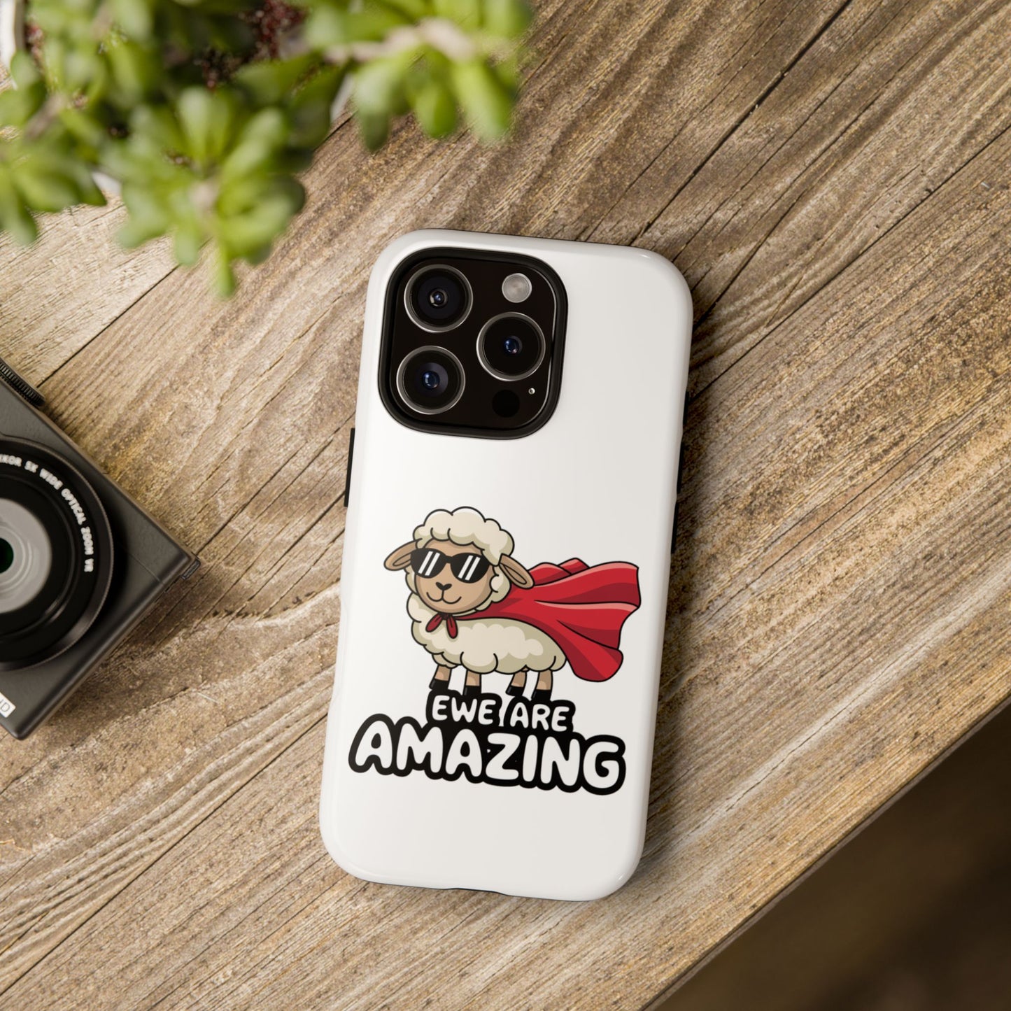 Funny iPhone Case - Cute Sheep Phone Cover - "Ewe Are Amazing" Animal Pun Gift - Motivational iPhone Case - Gift for Her or Him