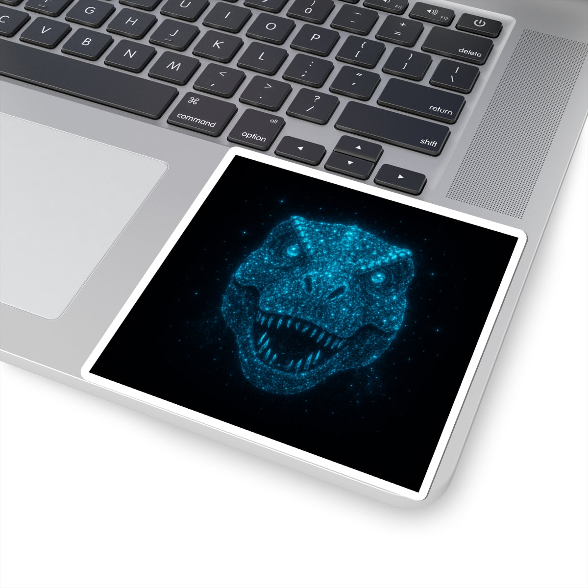 Galaxy Bioluminescent Dinosaur Sticker - Cosmic T-Rex Vinyl Decal - Starry Dino Laptop Sticker Non-Glow - Space Aesthetic Gift
