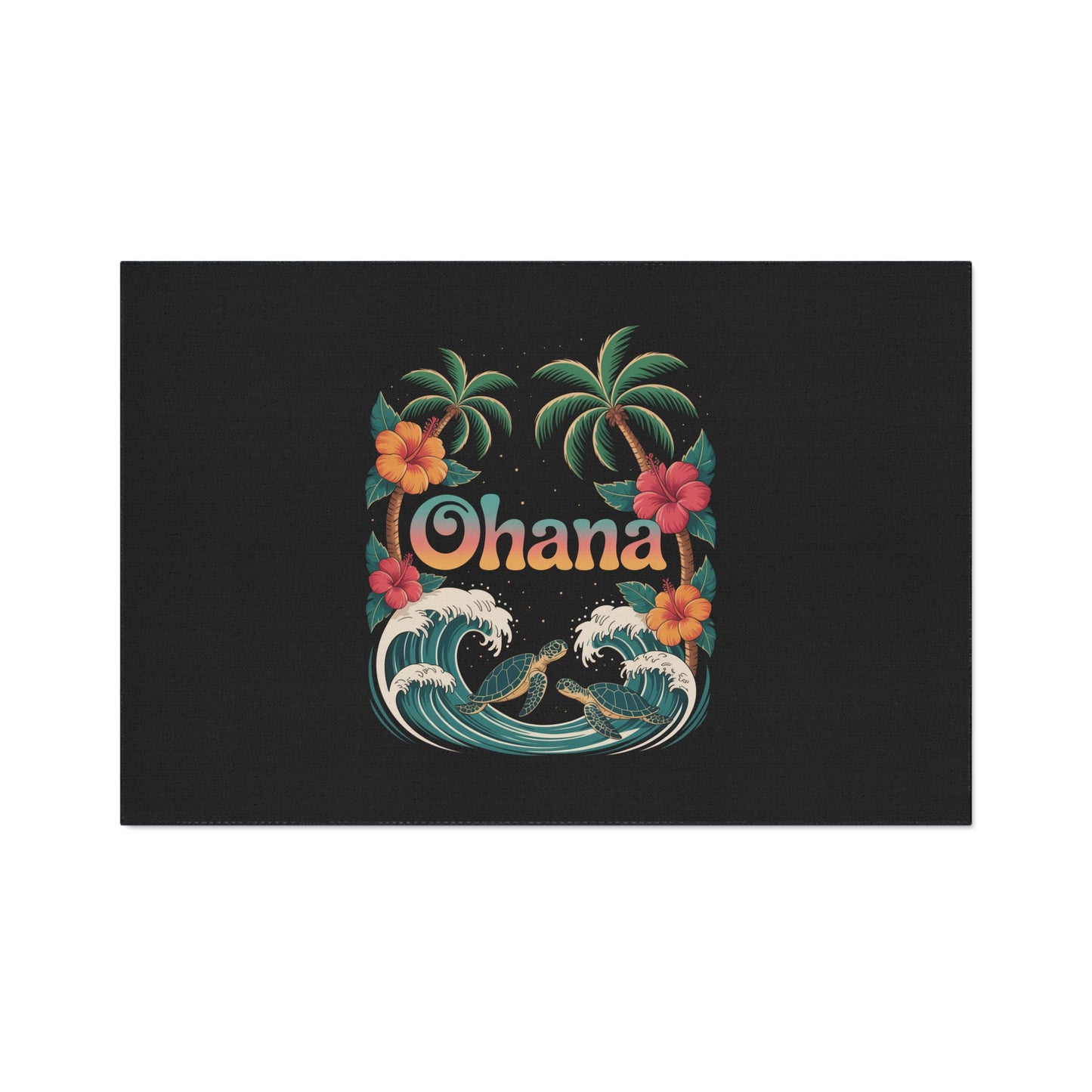 Ohana Hawaiian Door Mat - Tropical Welcome Mat - Beach House Entryway Rug - Coastal Home Decor - Island Aloha Summer Doormat