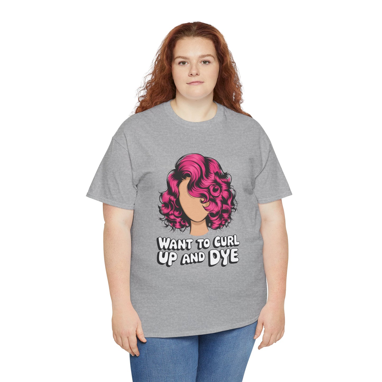 Curly Hair Tee: Want To Curl Up And Dye – Funny Hair Colorist Tee, Salon & Curl Lovers Gift, Trendy Graphic Shirt for Hairstylists