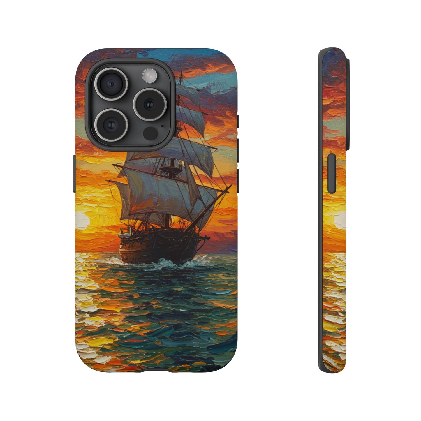 iPhone Case - Ship Sailing at Sunset Design