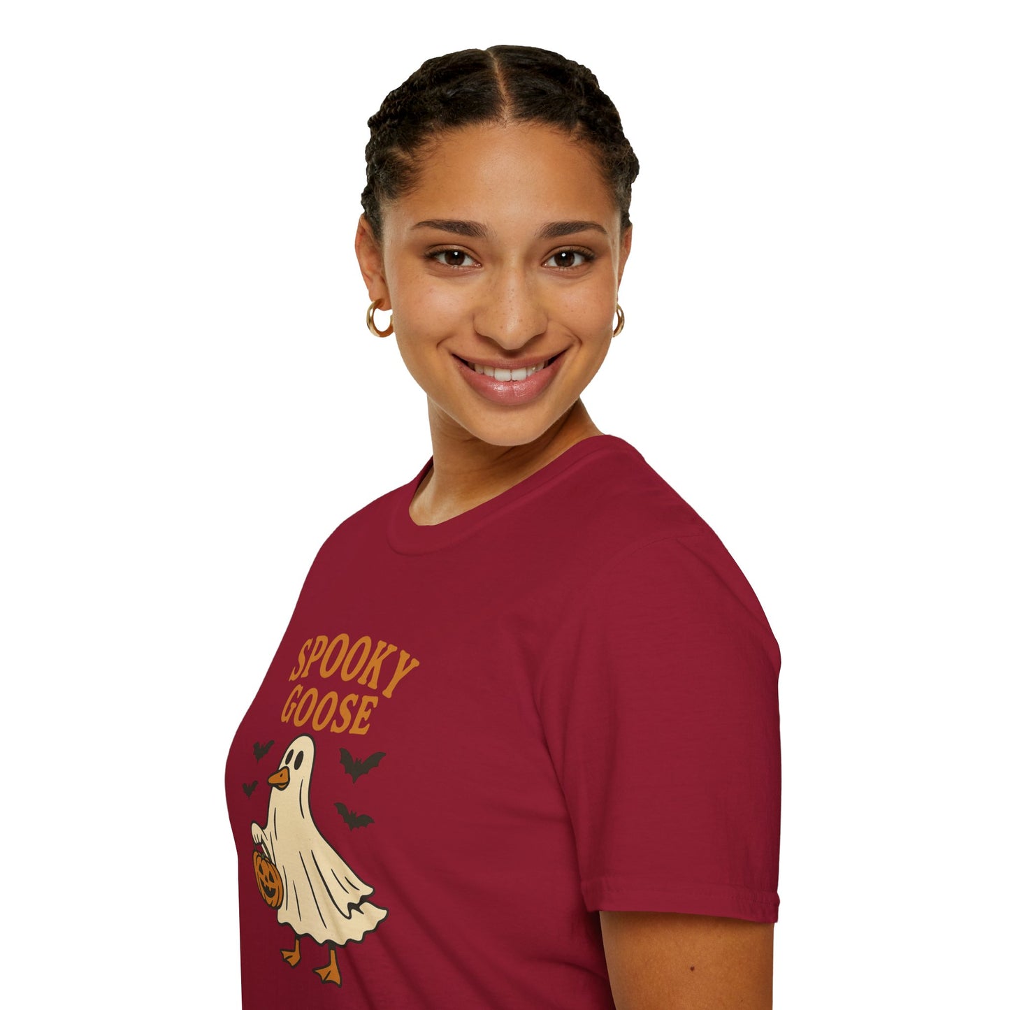 Spooky Goose Halloween T-Shirt | Ghost Costume Goose Tee | Funny Fall Bird Shirt | Spooky Animal Halloween Graphic T-Shirt