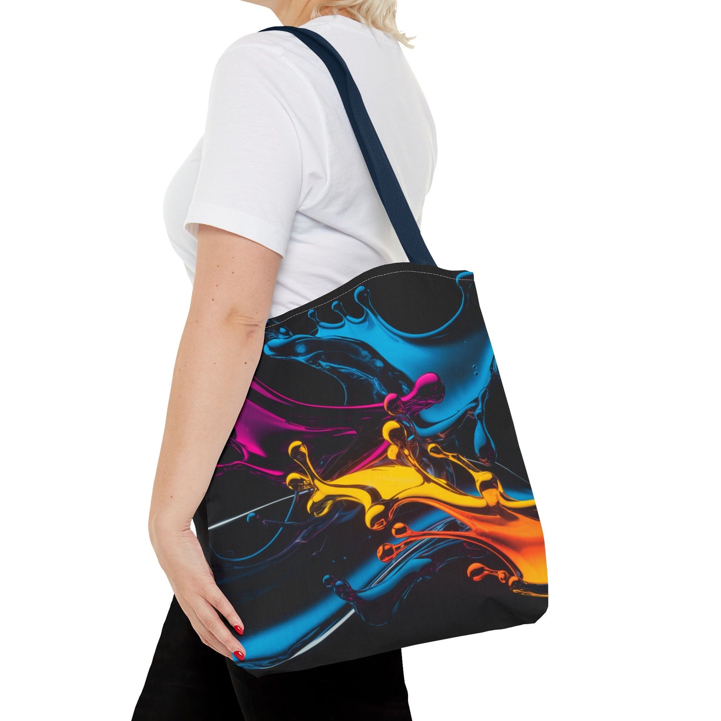Abstract Neon Splash Tote Bag, Vibrant Colorful Art Bag, Reusable Shopping Bag, Modern Everyday Carryall, Bright Aesthetic Gift For Her