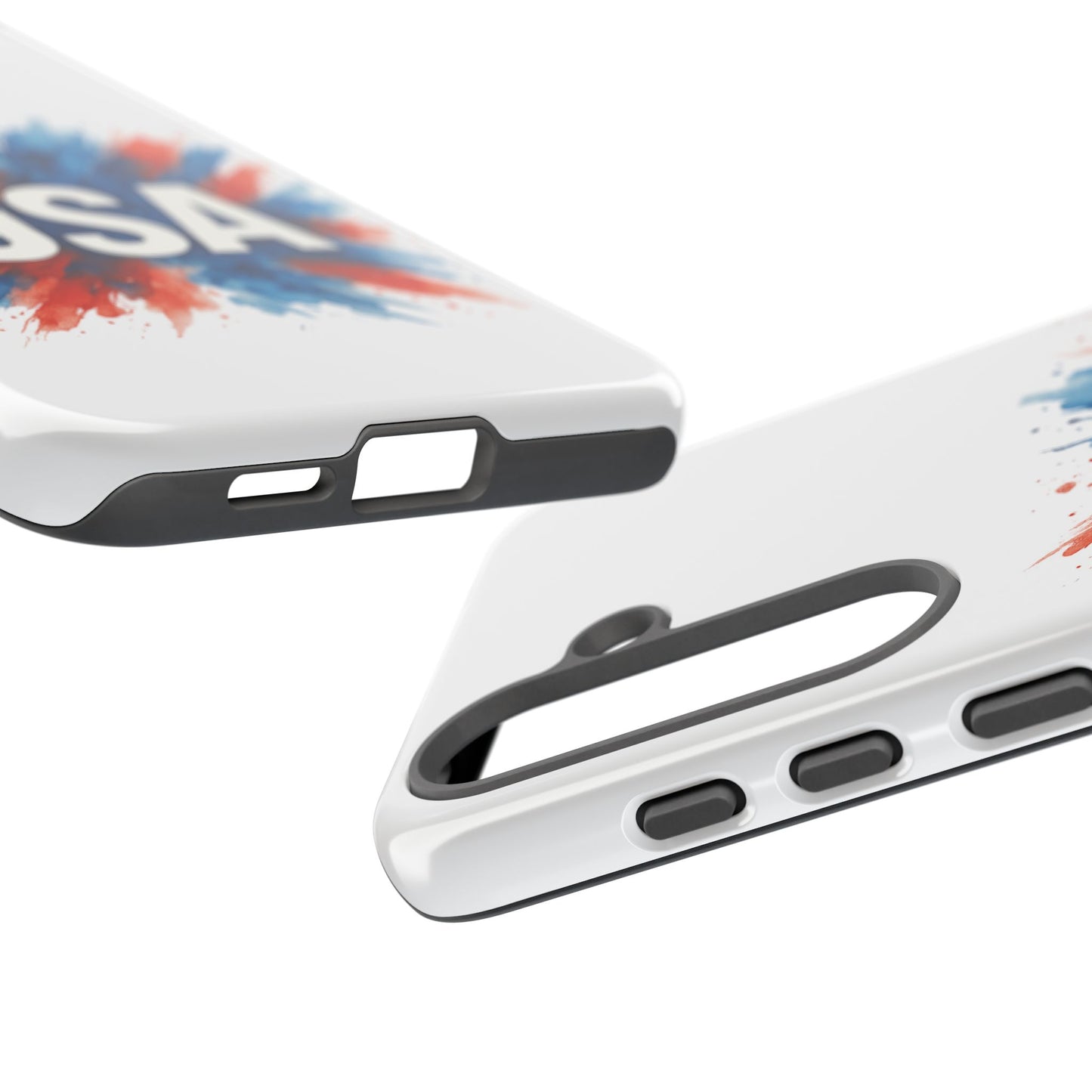 USA Splash Samsung Case - Patriotic Red White Blue Tough Cover, Dual-Layer Protection, 4th of July amd Veteran Gift for Galaxy
