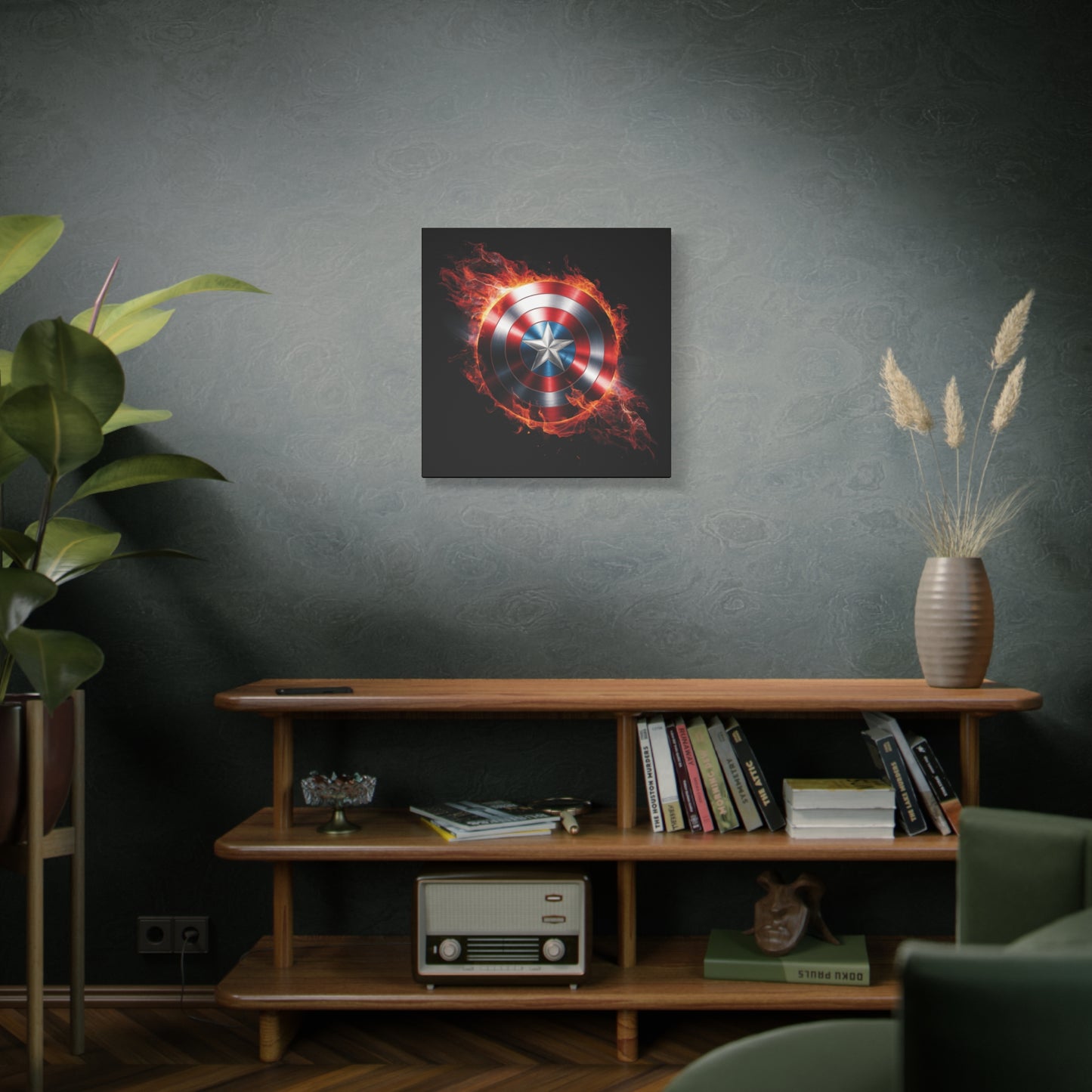 Captain America Shield Canvas Art - Stretched Matte Wall Decor
