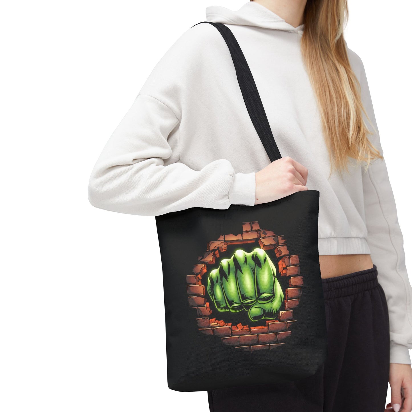 Green Fist Tote Bag, Comic Book Bag, Geeky Gift, Tote for Geeks, Reusable Bag