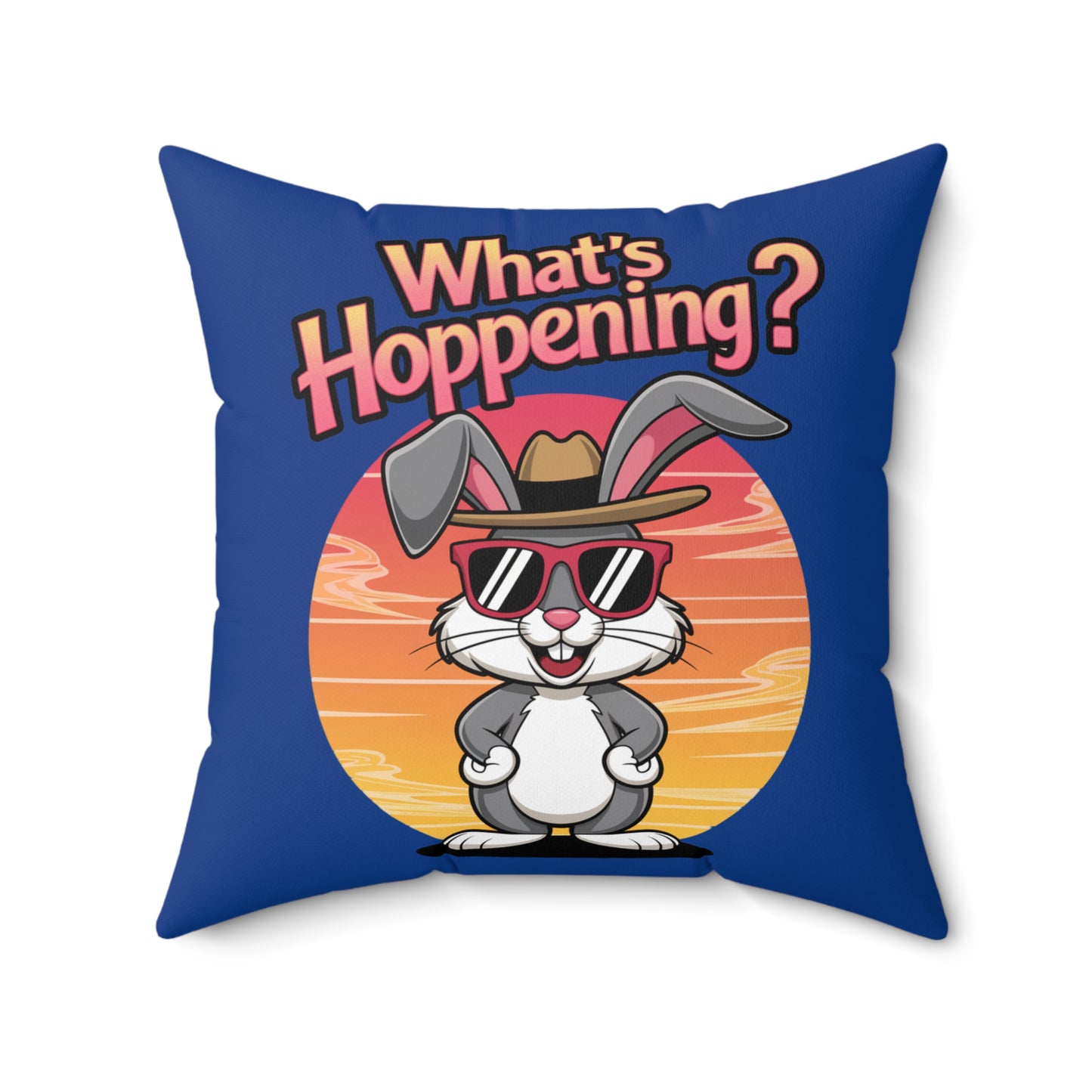 Square Pillow - What's Hoppening Bunny Design