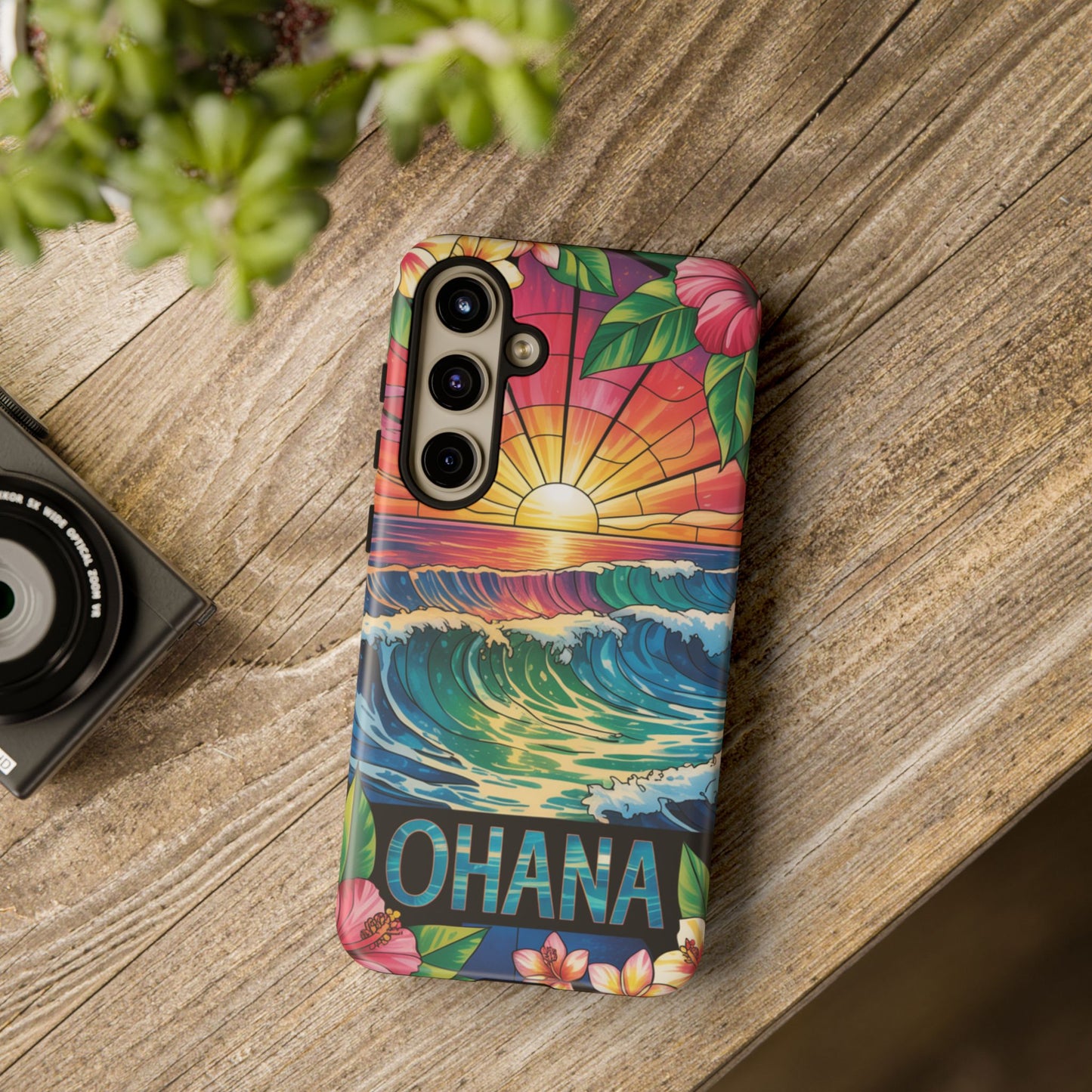 Samsung Galaxy Case Ohana Hawaiian Wave Phone Cover Sunset Tropical Beach Art Protective Case Gift for Samsung Lovers