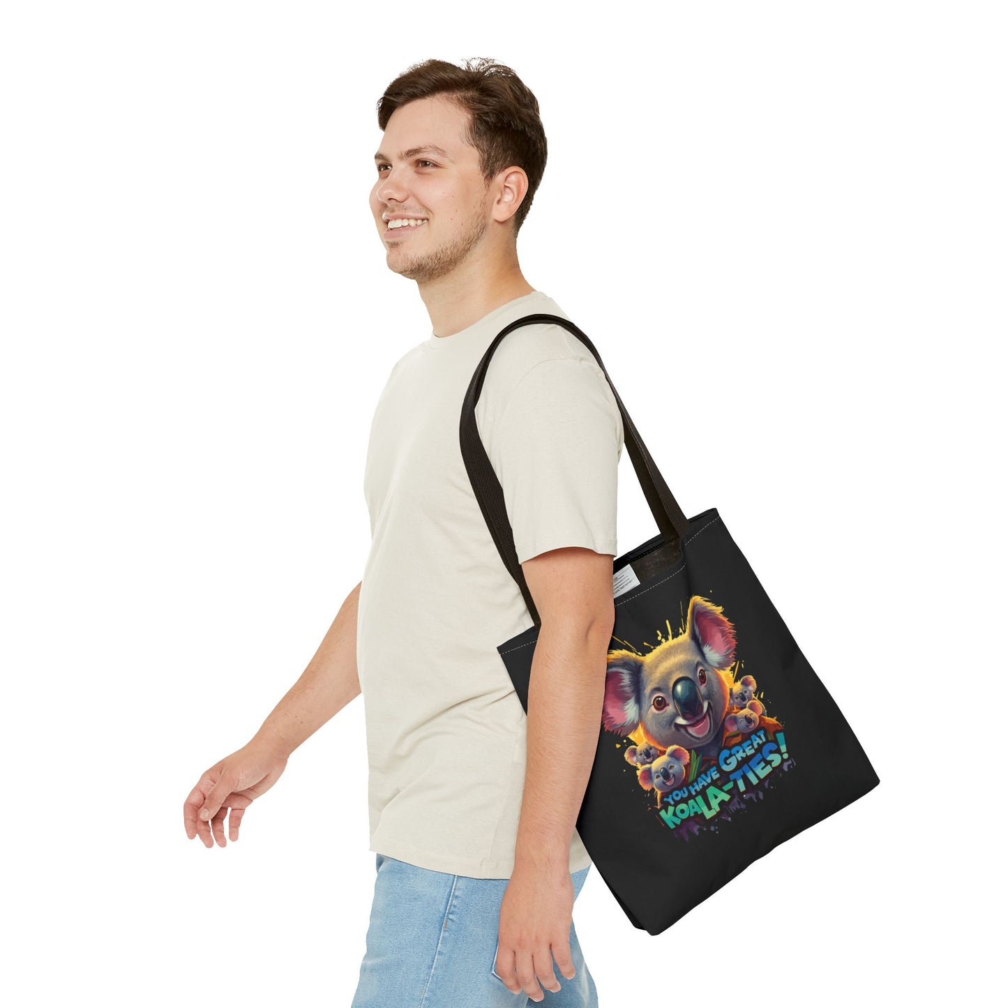 Koala Tote Bag – Funny Animal Pun Bag with Cute Koala Design – Reusable Grocery, Beach, or Everyday Carry Bag – Gift for Koala Lovers