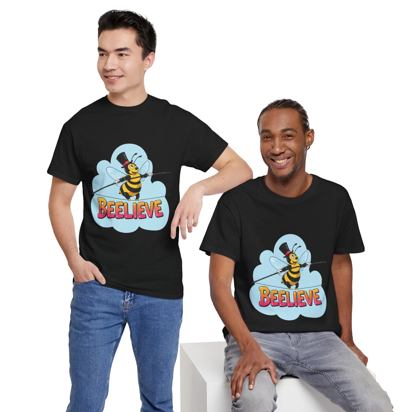 “Beelieve” Bee Pun T‑Shirt | Cute Bee Graphic Tee | Inspirational Pun Shirt | Funny Nature Lover Gift | Bee Belief Positive Vibes Tee